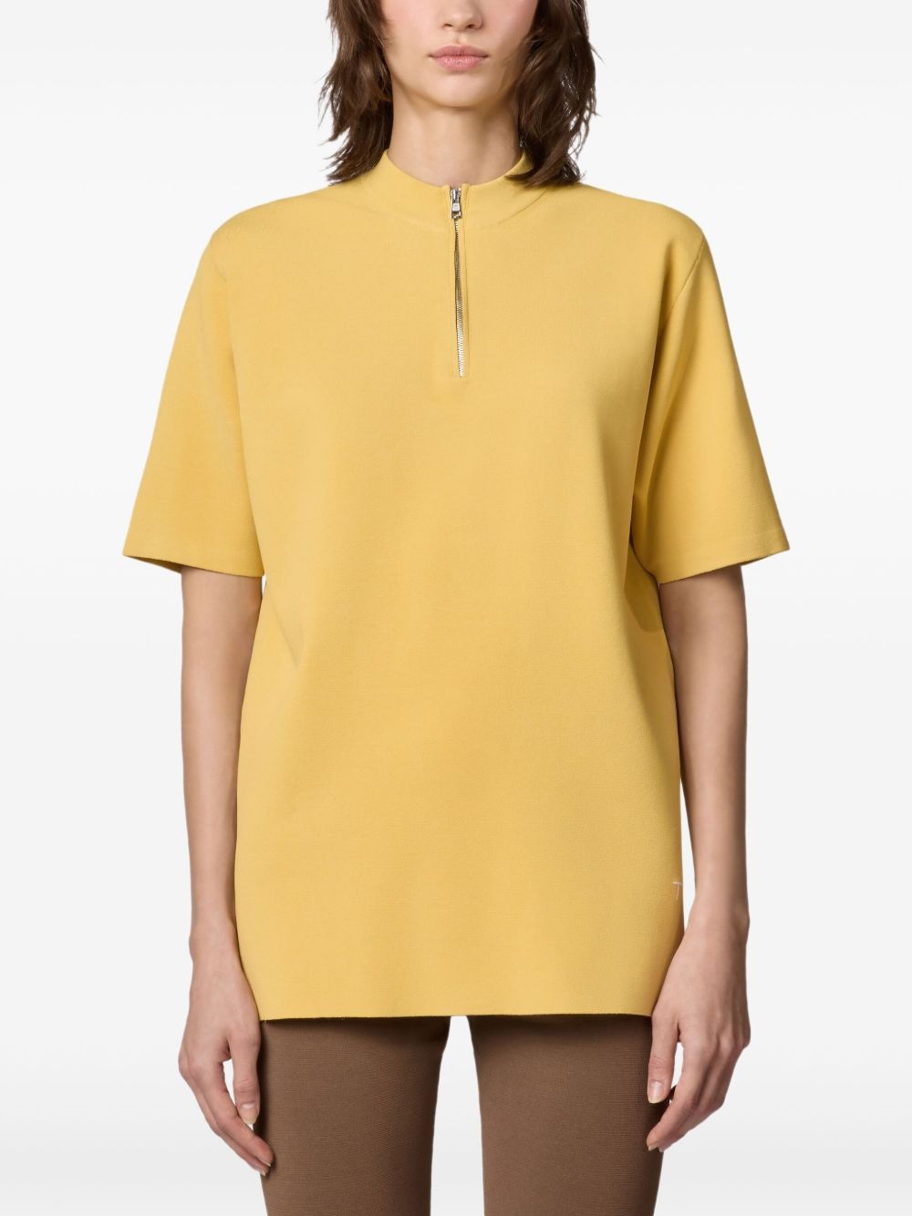 zip-up polo top - 3