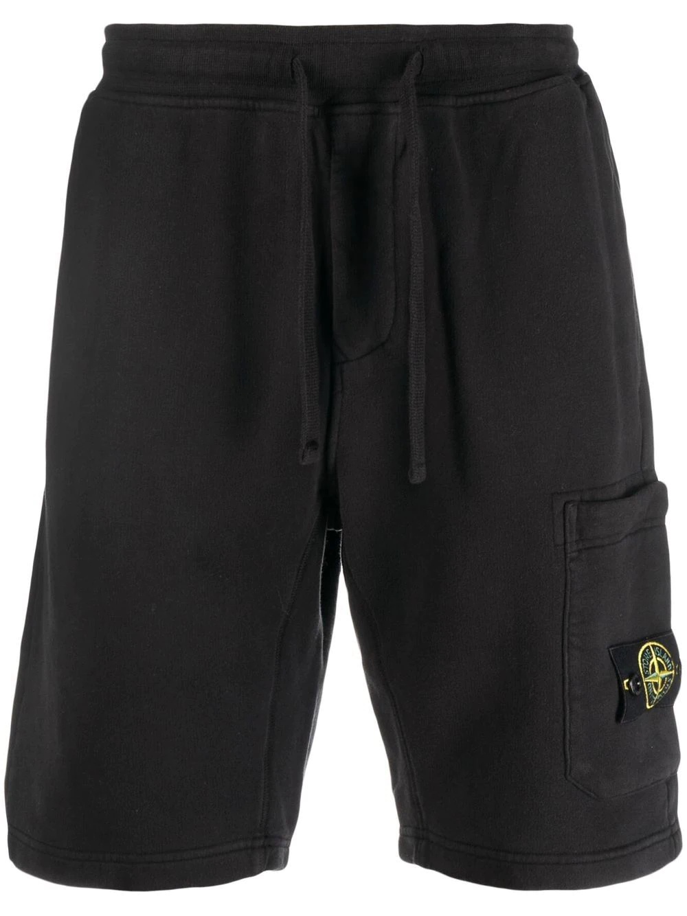 logo-patch cotton track shorts - 1