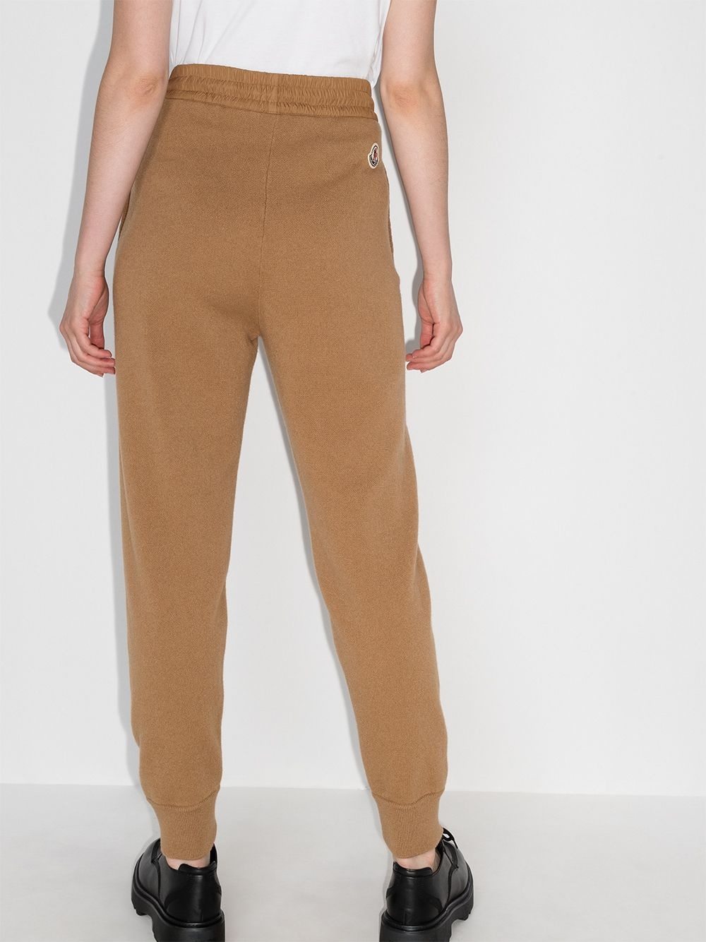 knitted high-waisted track pants - 3