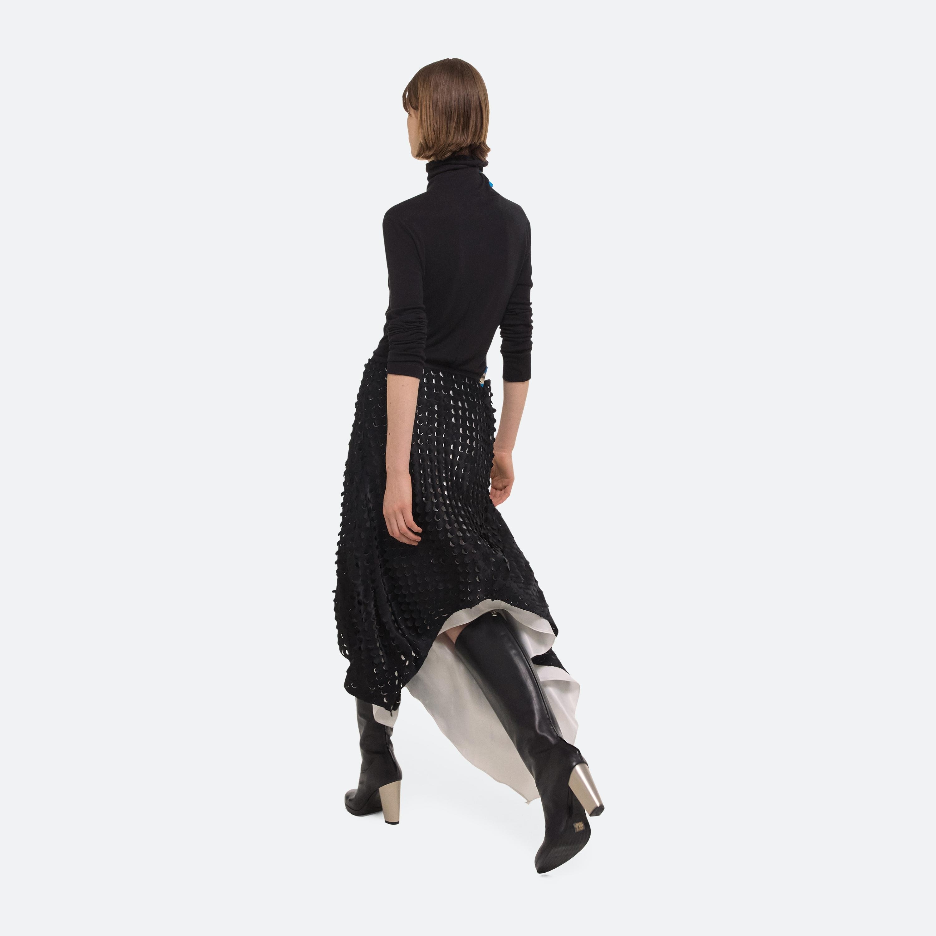 HOLE-PUNCHED SCARF HEM SKIRT - 6