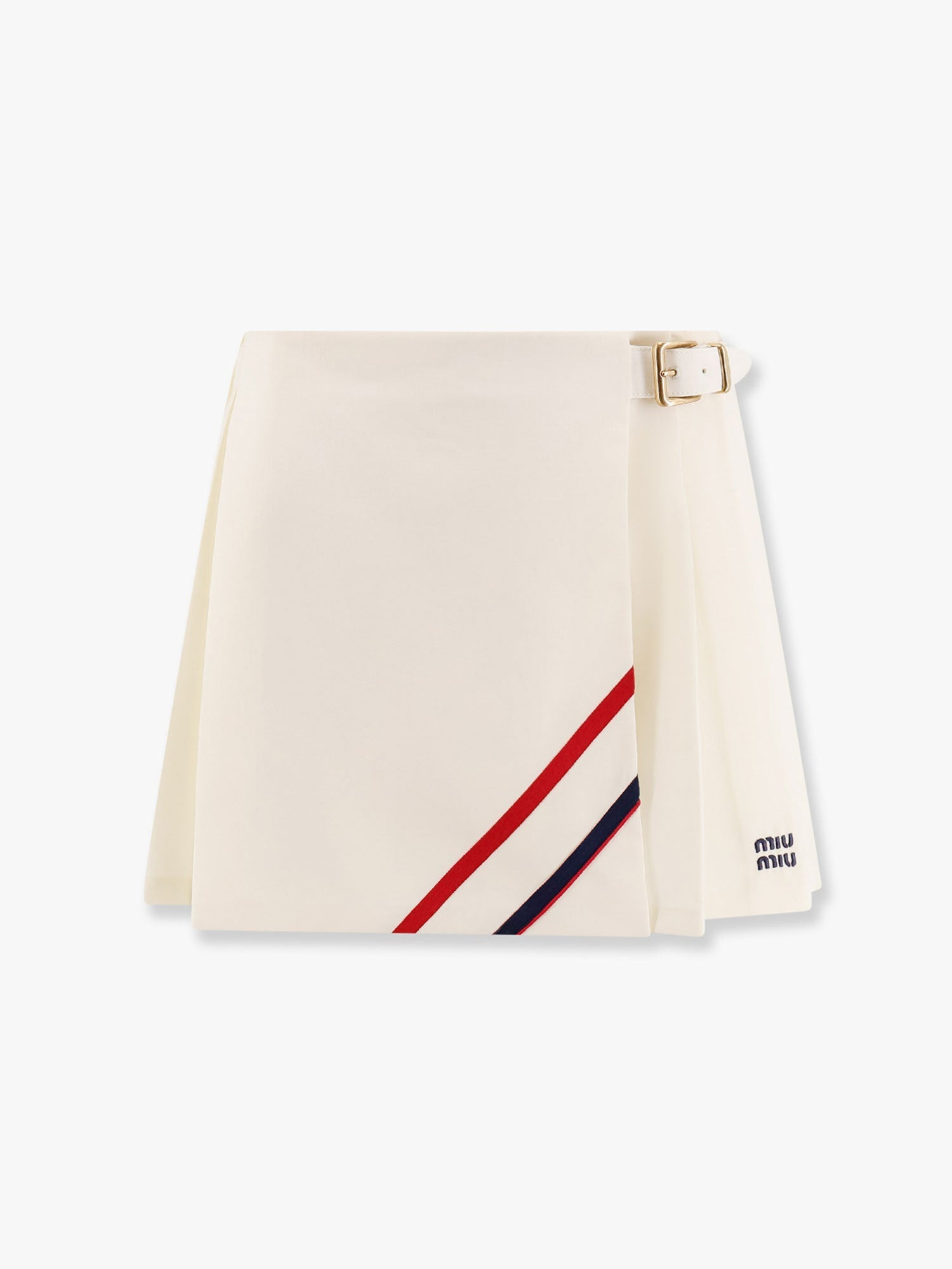 Miu Miu Plissã© Wool And Mohair Skirt - 1