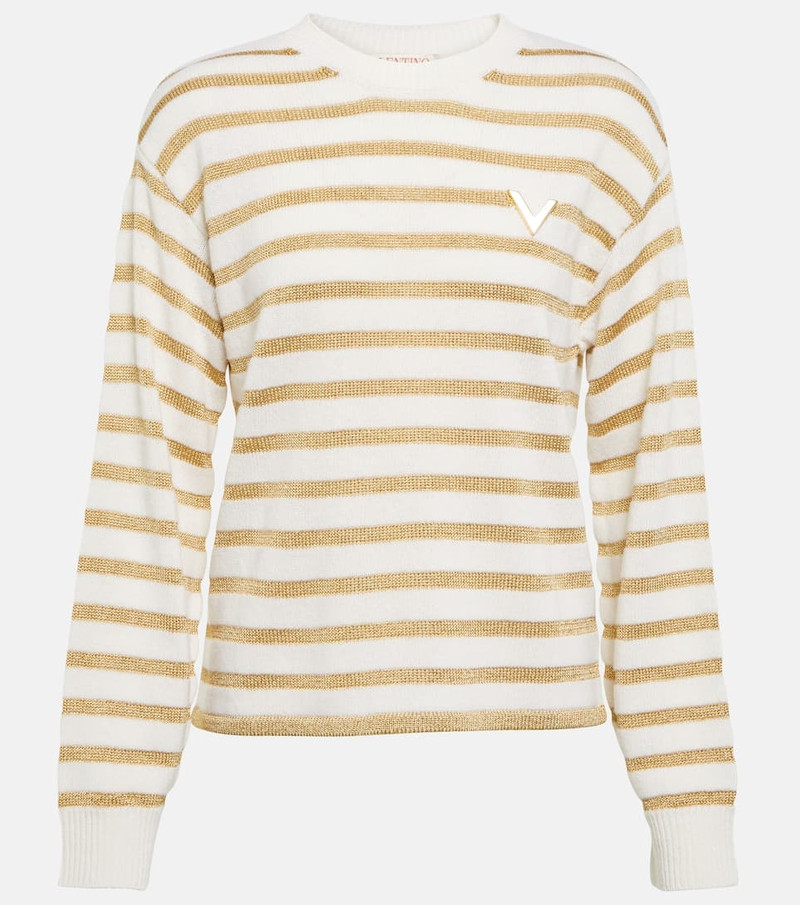 Striped wool-blend sweater - 1