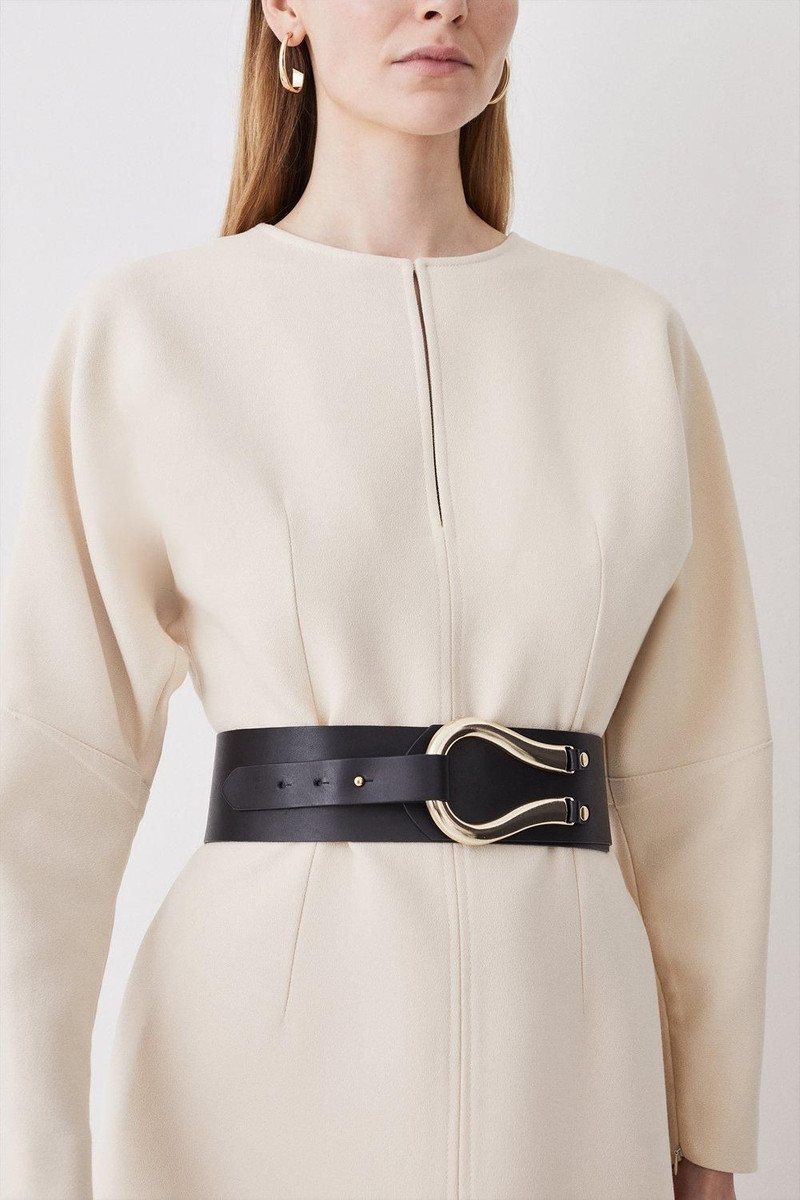 Leather Hardware Detail Waist Belt 1