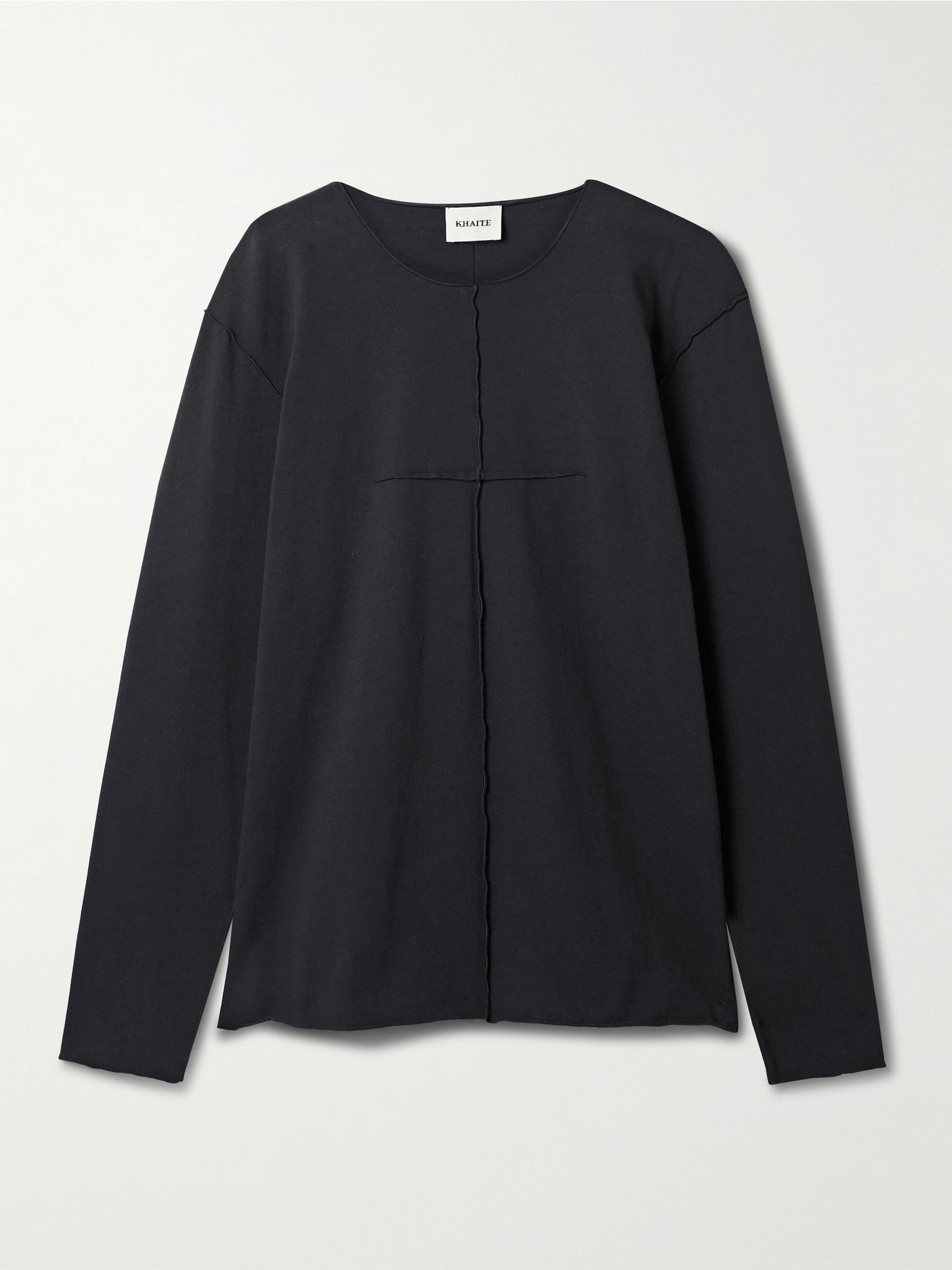Kit paneled cotton-jersey T-shirt Black - 1