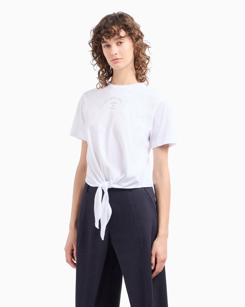 EMPORIO ARMANI LIGHTWEIGHT JERSEY T-SHIRT WITH KNOT outlook