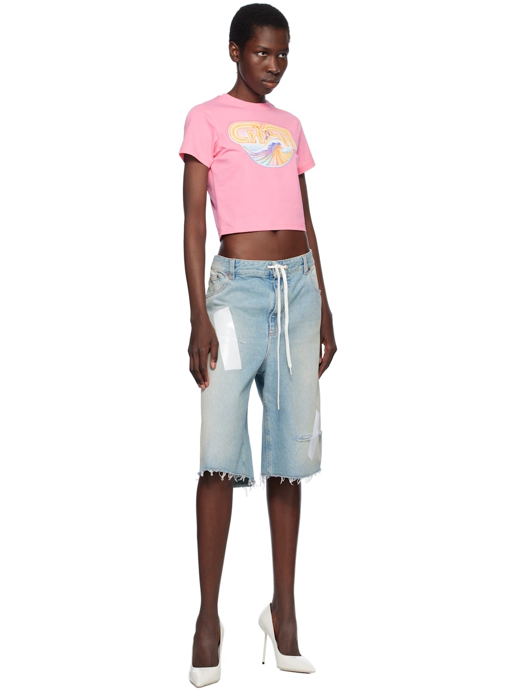 Pink Casa Surf Cropped T-shirt - 4