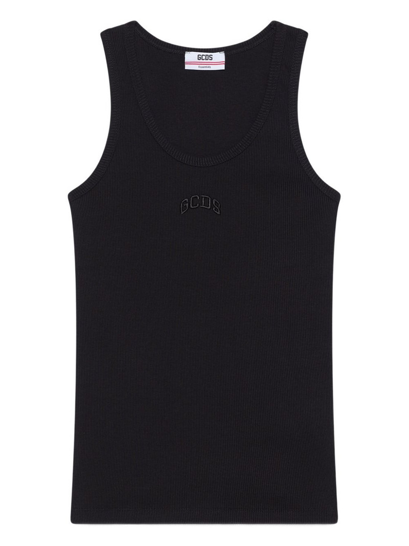 embroidered ribbed tank top 1