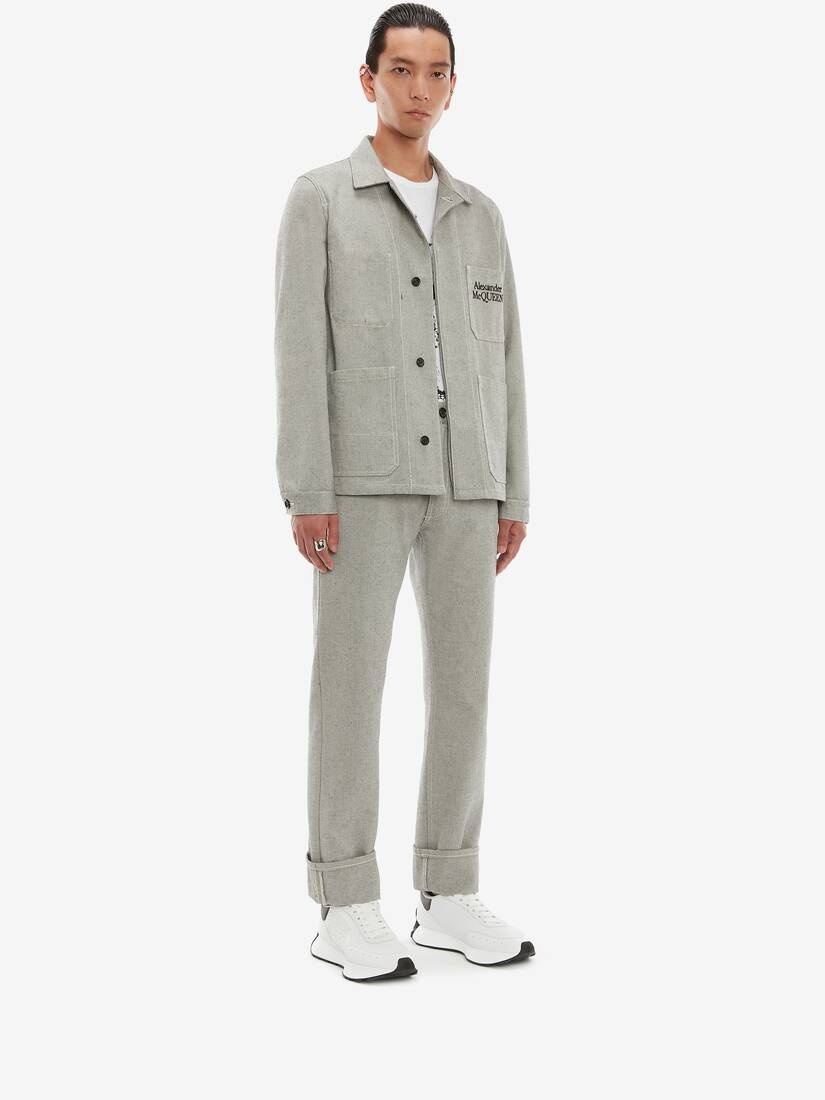 Canvas Trousers in Black/white - 3