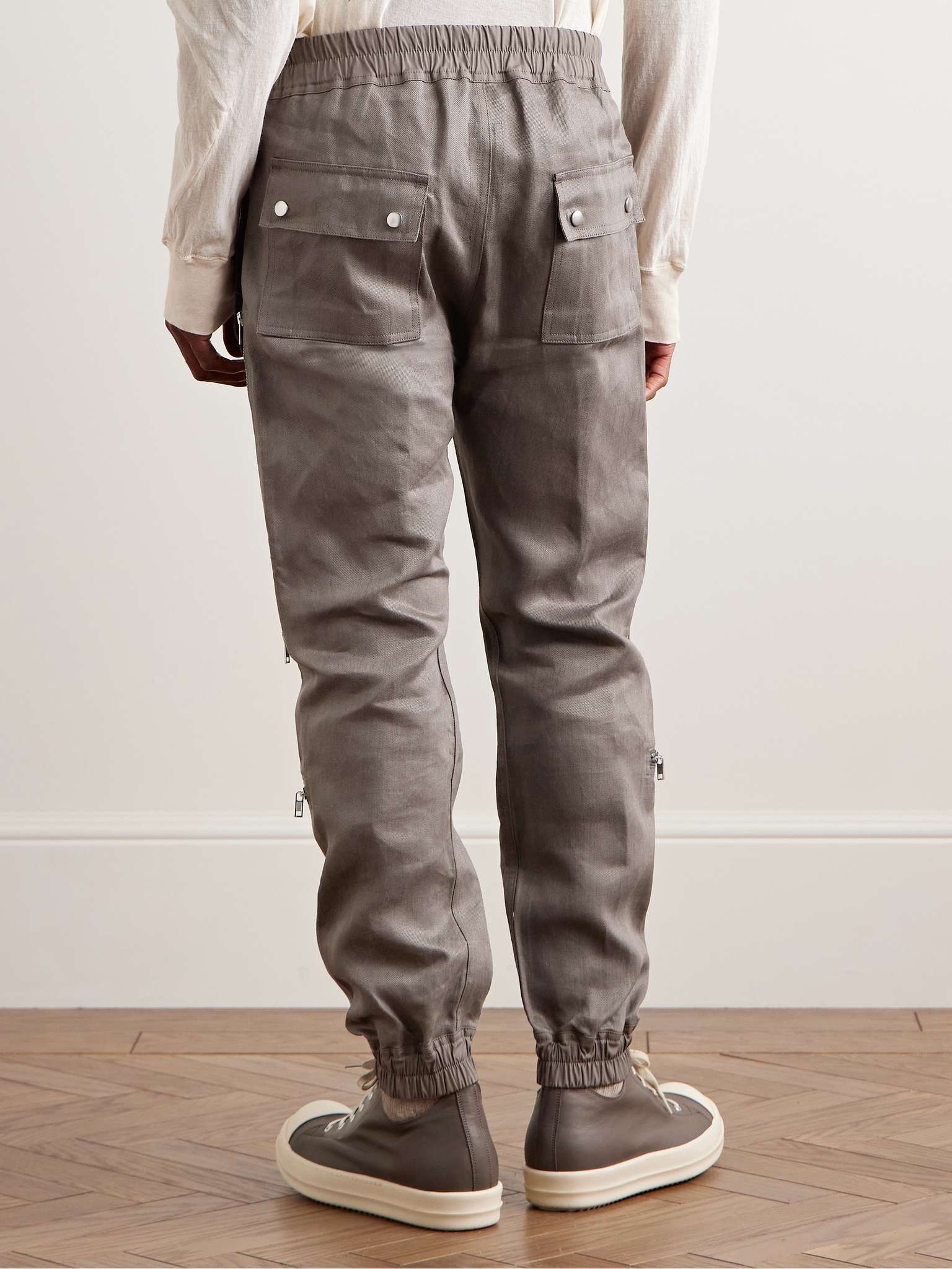 Slim-Fit Tapered Zip-Detailed Linen-Canvas Trousers - 4
