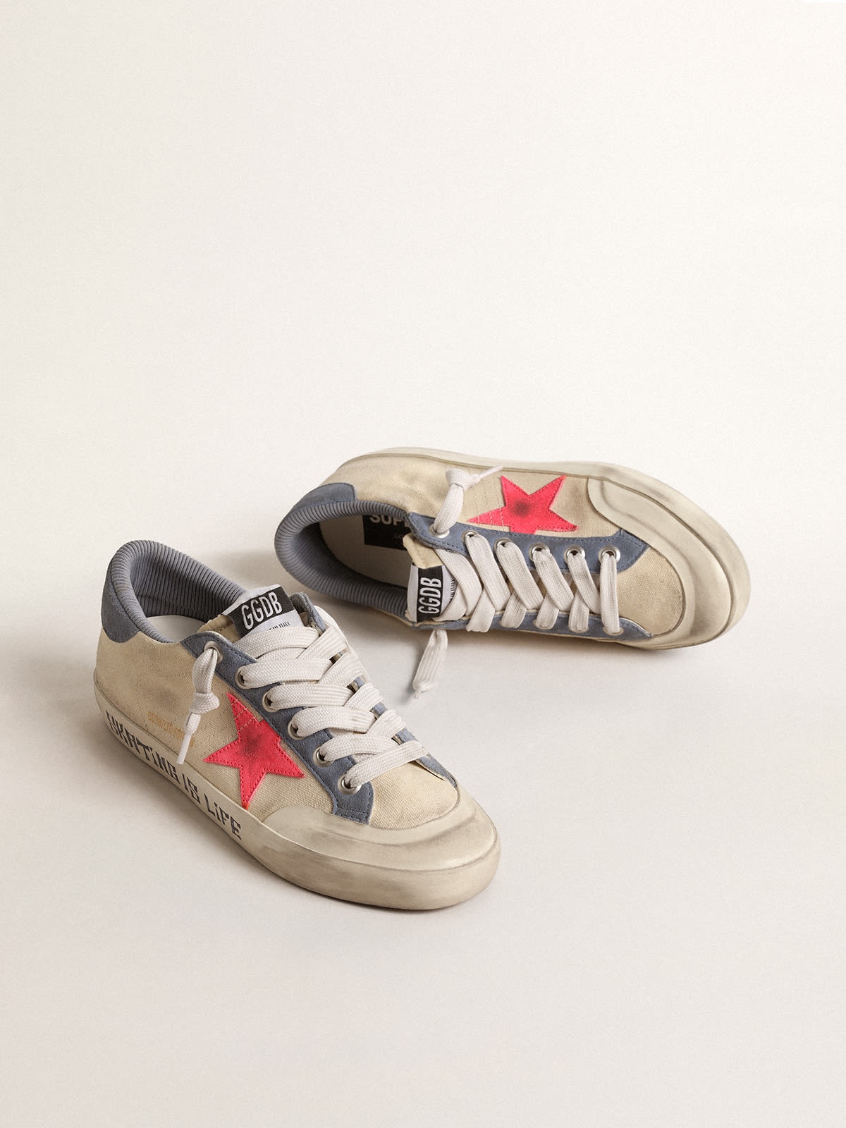 Super-Star Penstar LTD in canvas with lobster-colored suede star - 2