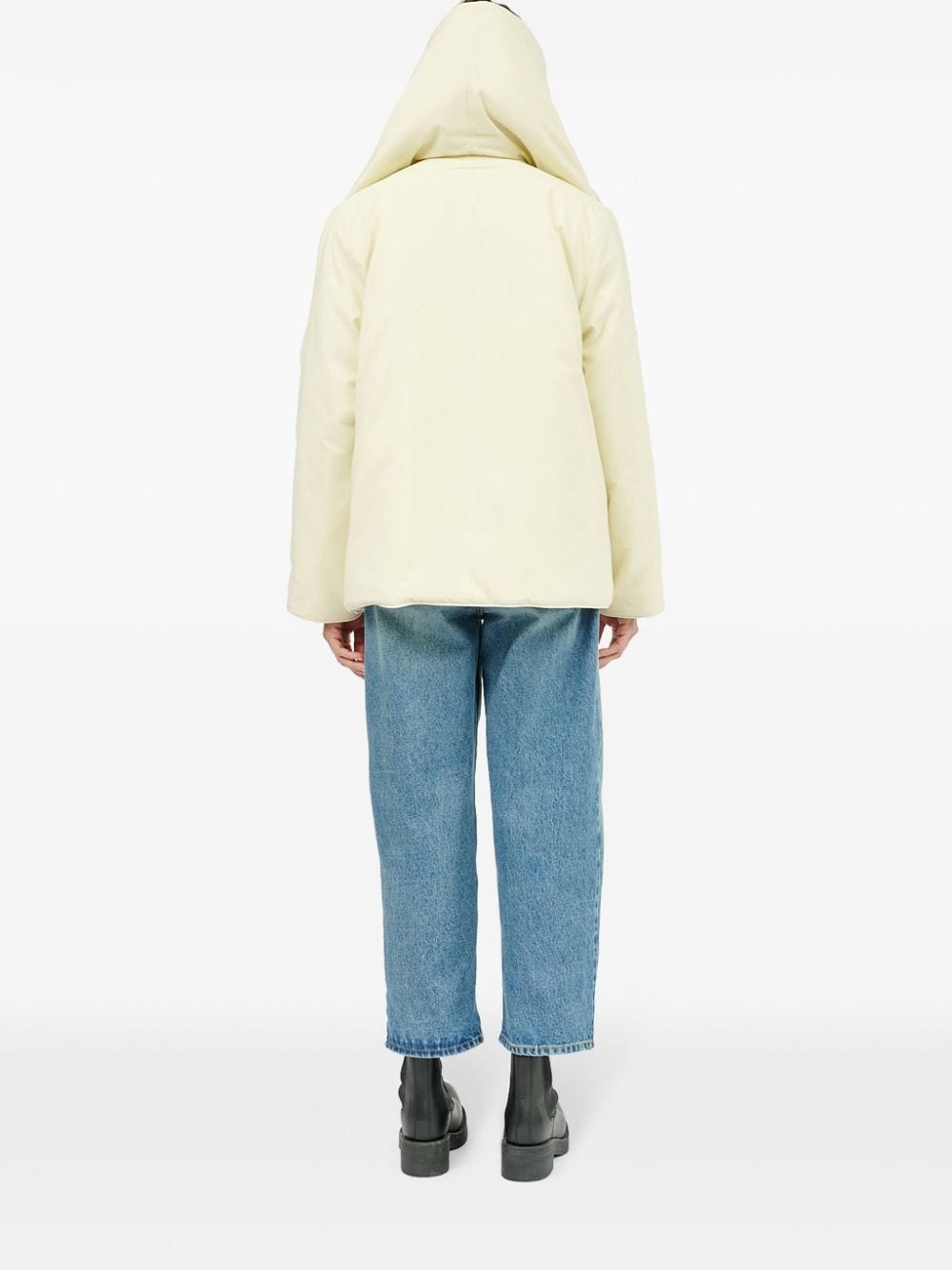 oversize-collar padded jacket - 7
