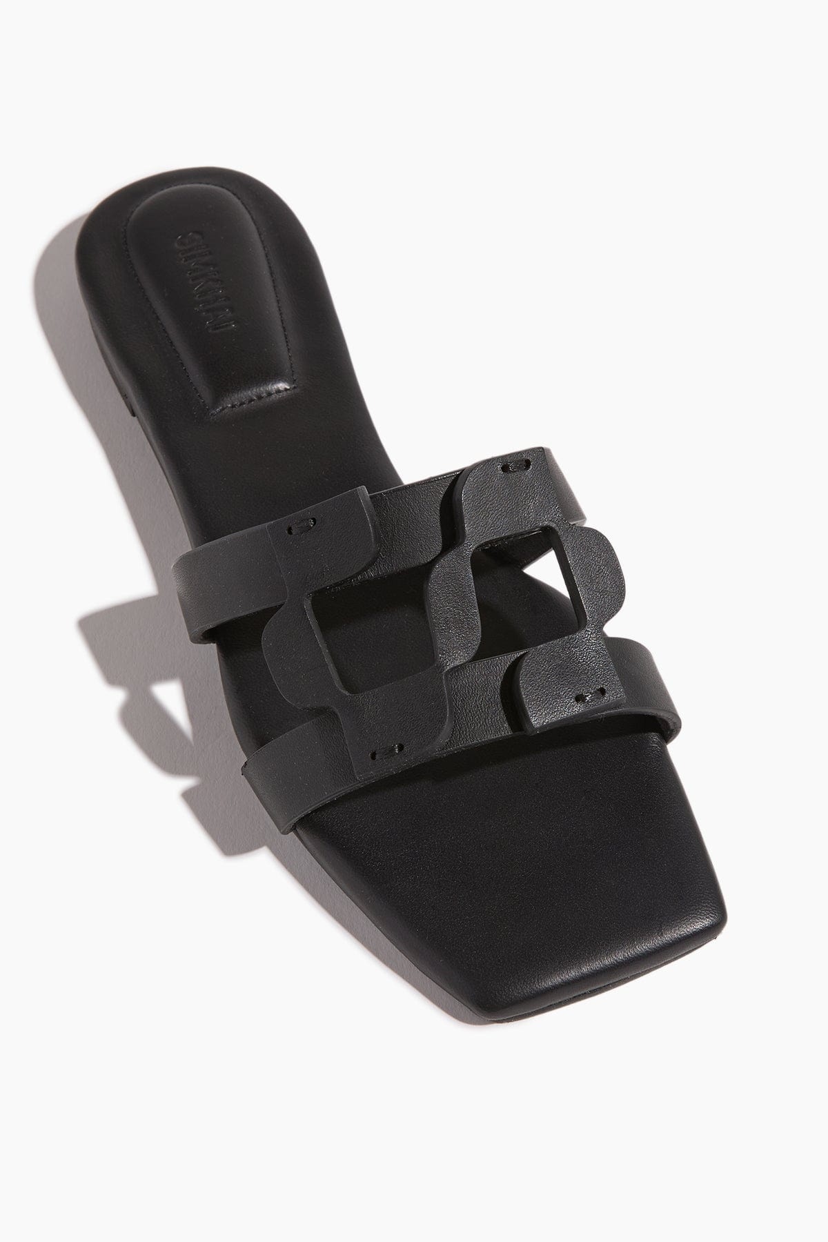 Monogram Flat Slide in Black (TS) - 4