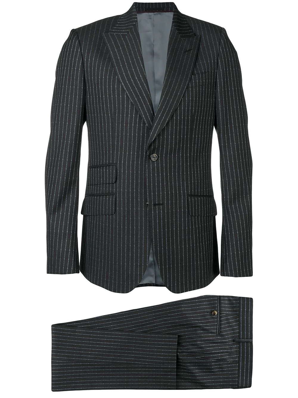 logo pinstripe formal suit - 1