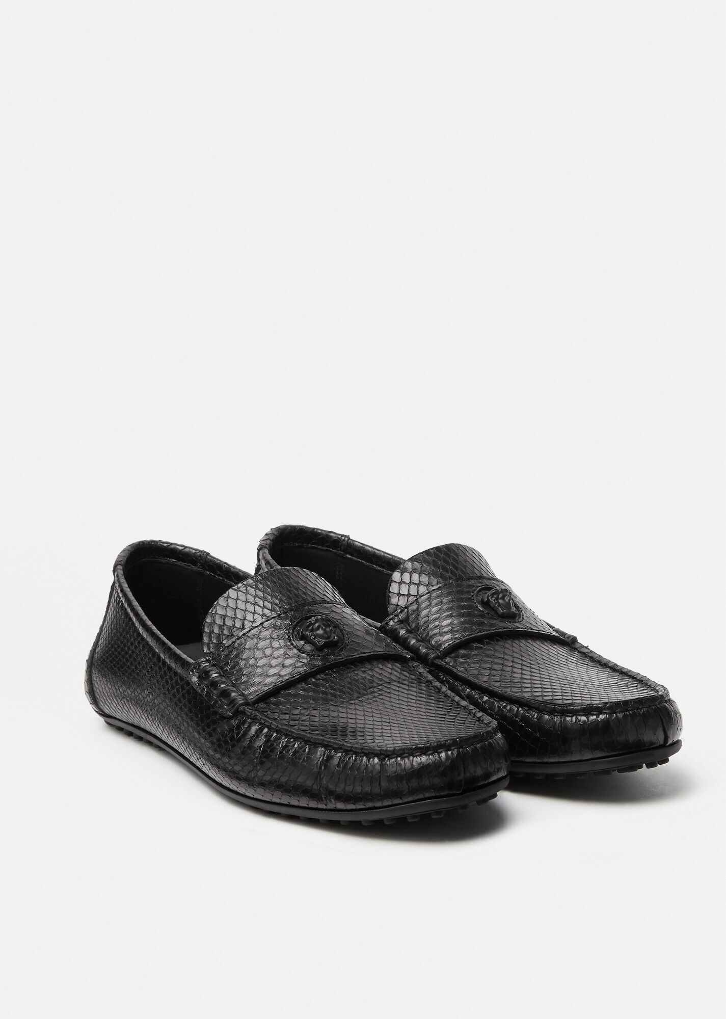 La Medusa Snake Skin Loafers - 4