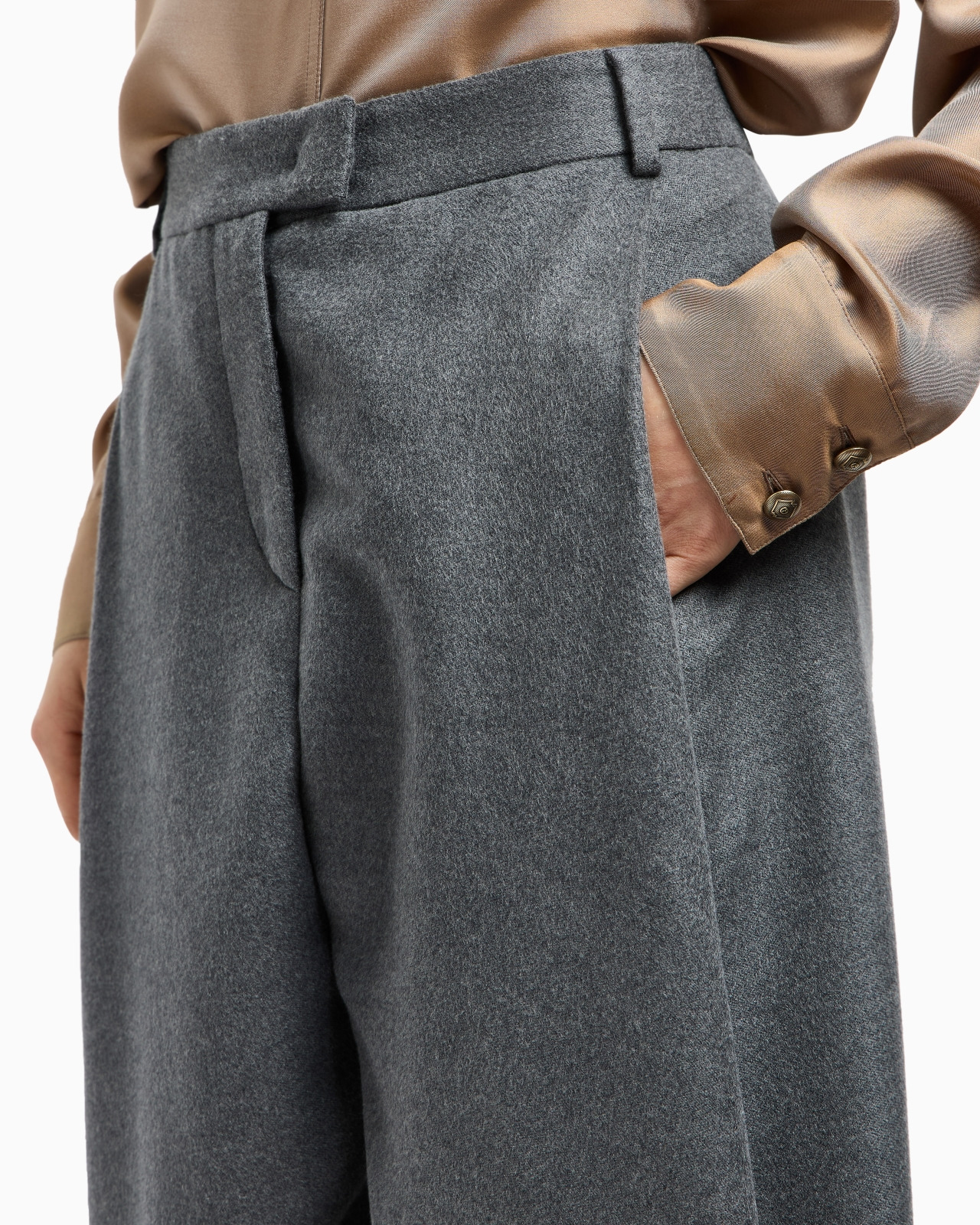 RELAXED-FIT SILK FLANNEL TROUSERS - 5
