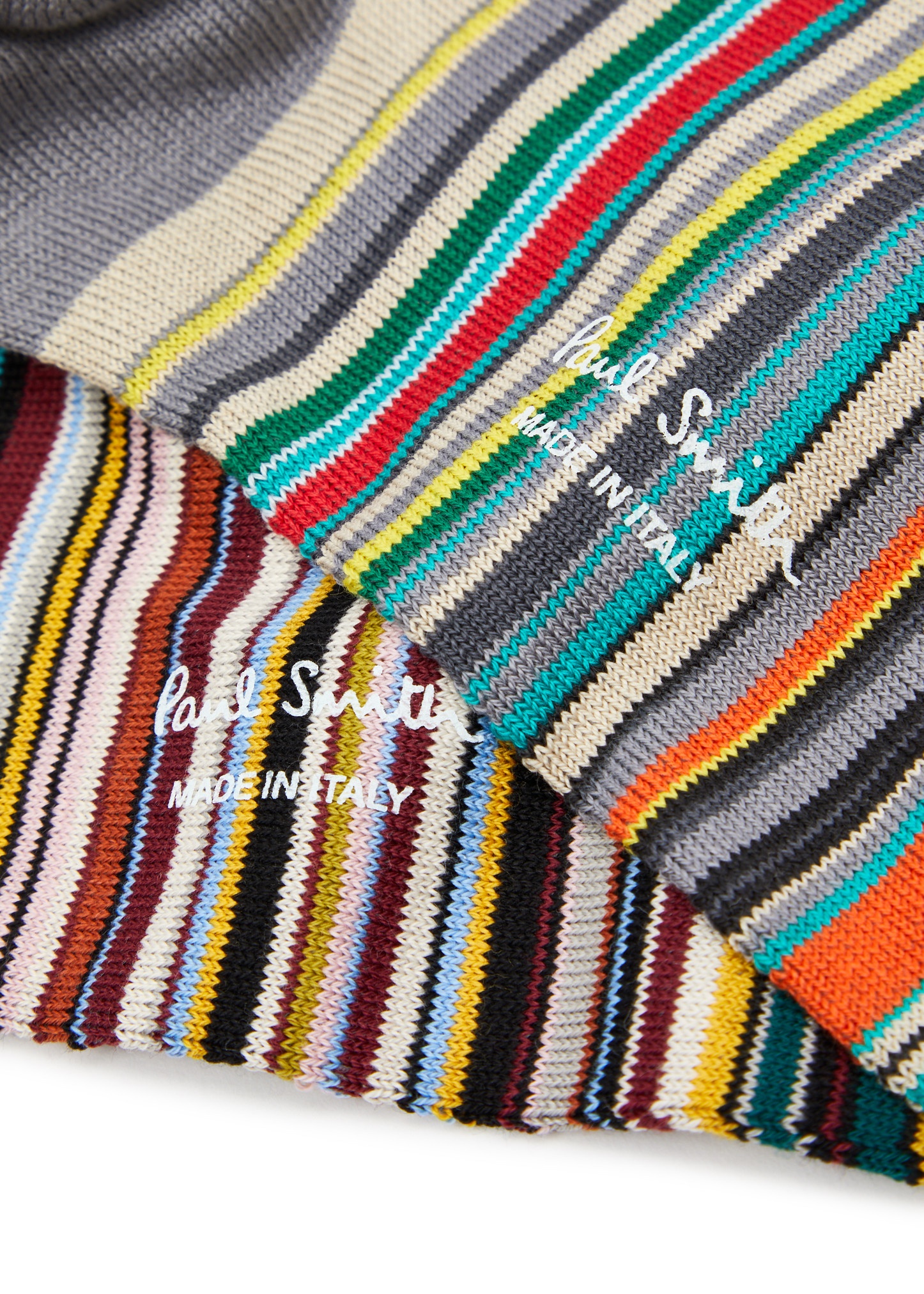Striped cotton-blend socks - set of two - 3