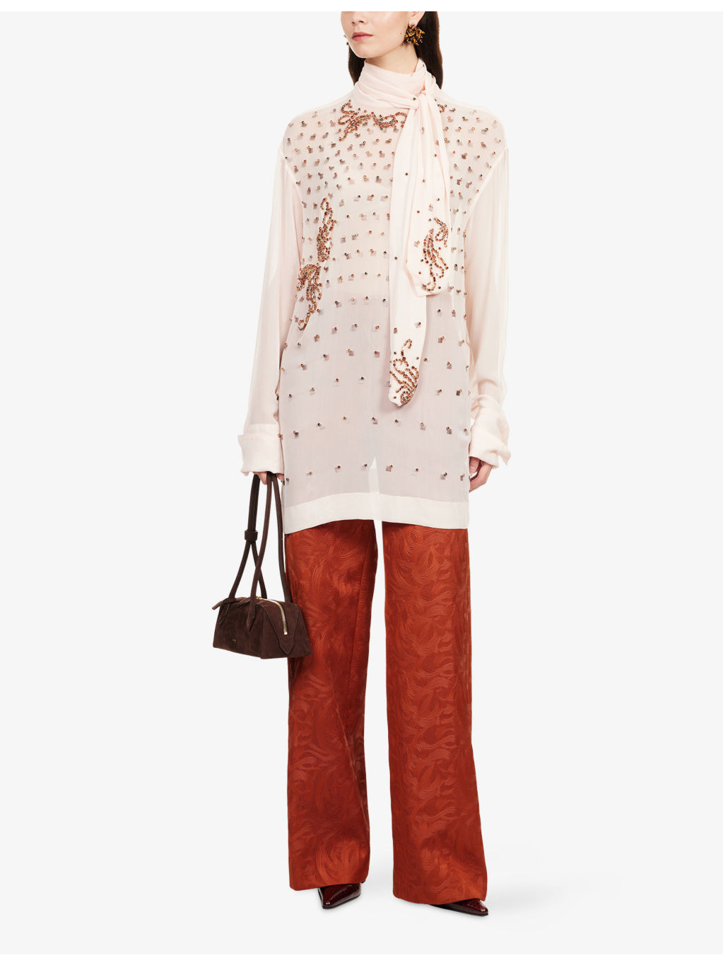 Chads Embellished Sheer Woven Shirt - 2