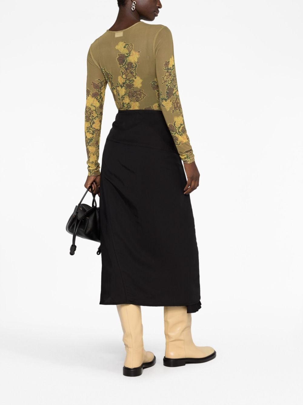 zip-embellished midi skirt - 4
