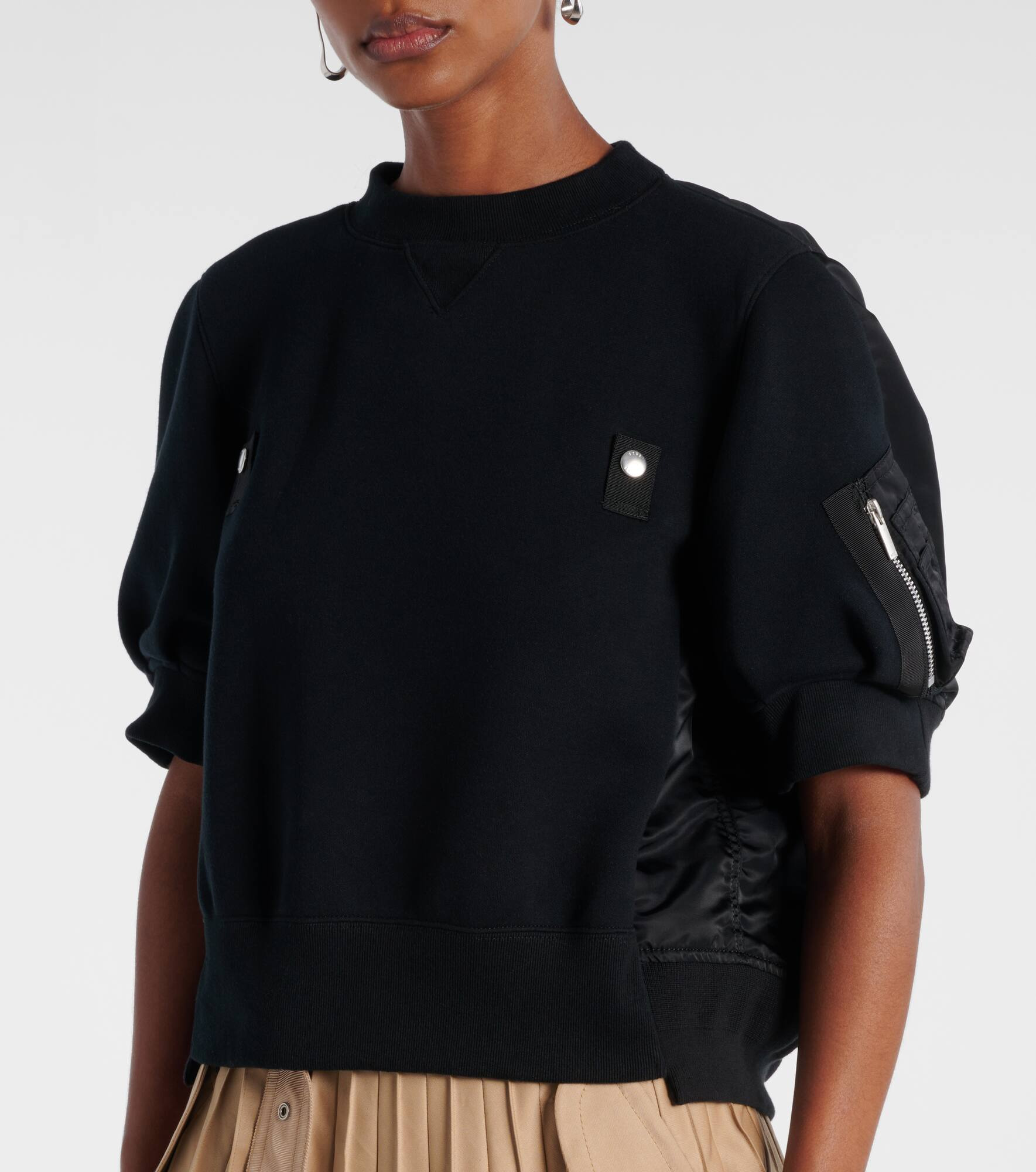 Twill and jersey top - 5