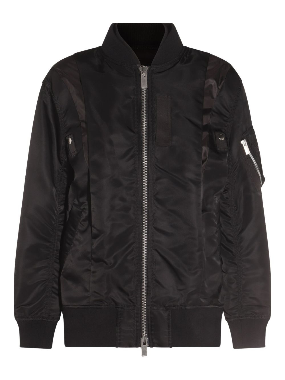 satin-panel bomber jacket - 1