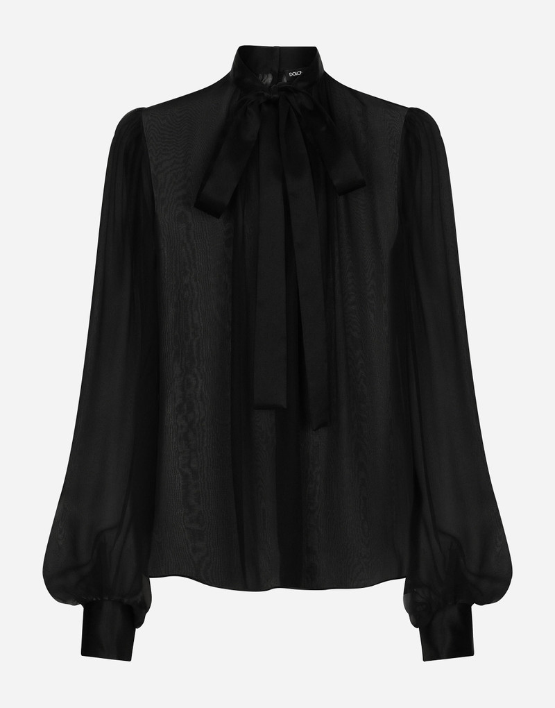 Silk chiffon pussy-bow blouse 1