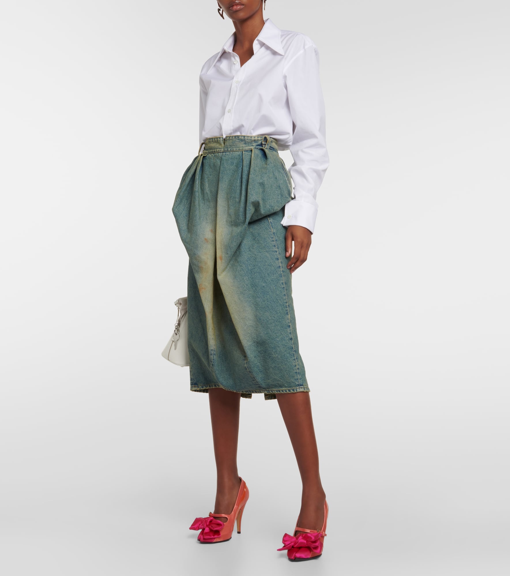 Tabi Monster satin bow 110 pumps - 2