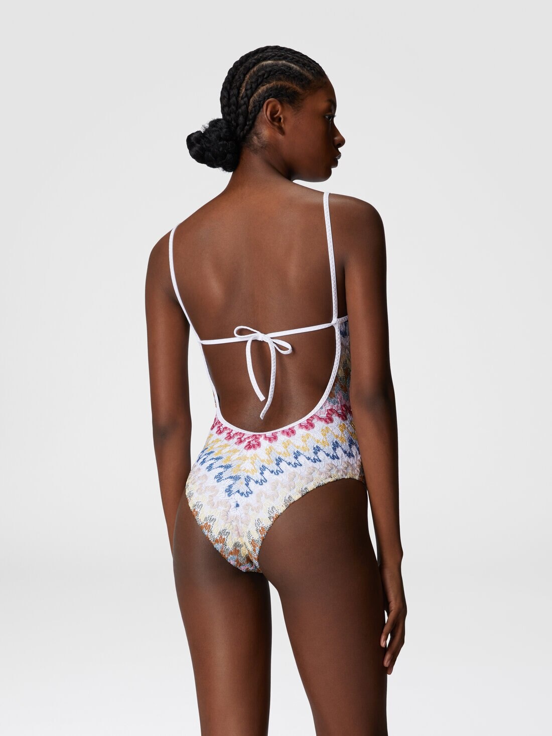 One-piece swimsuit in lamé viscose lace - 3