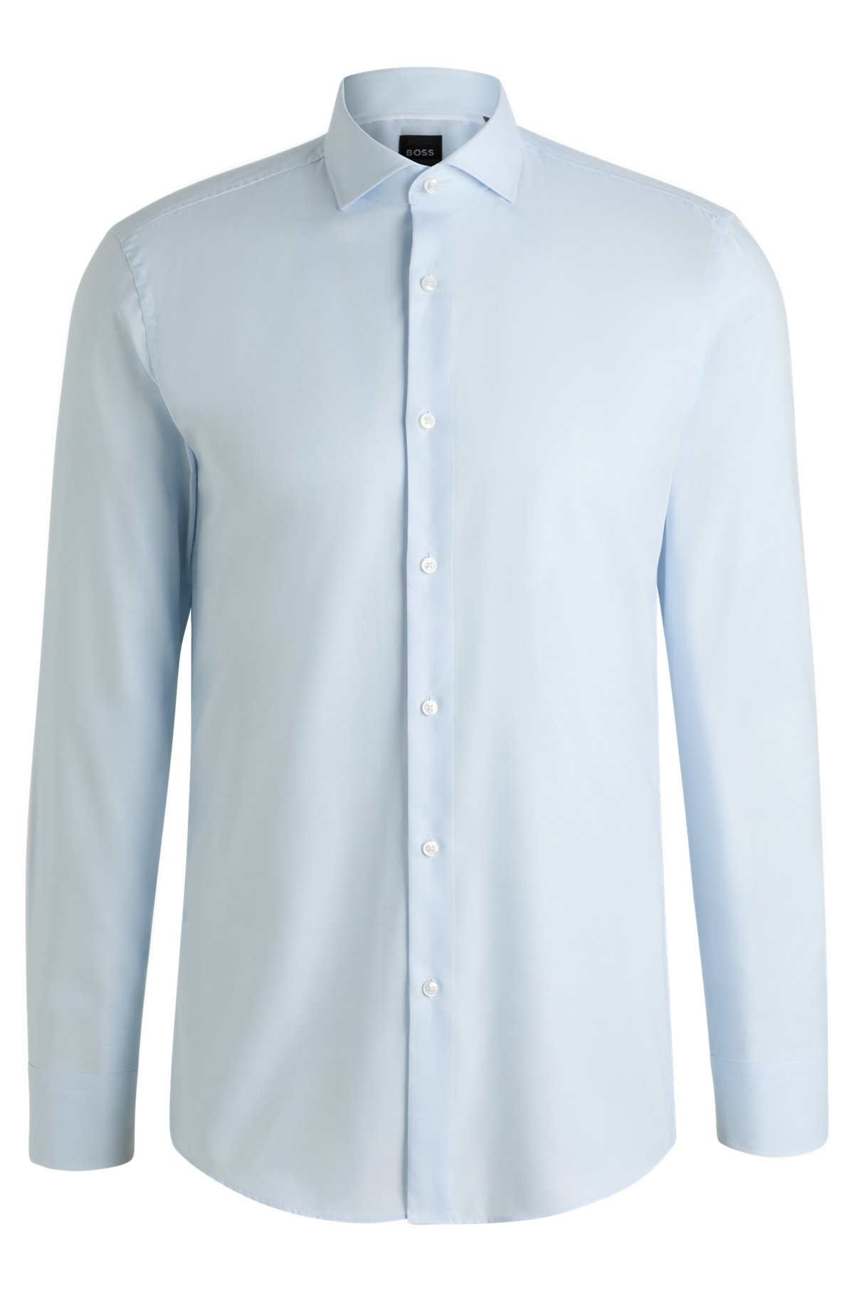 SLIM-FIT SHIRT IN A STRUCTURED COTTON BLEND - 1