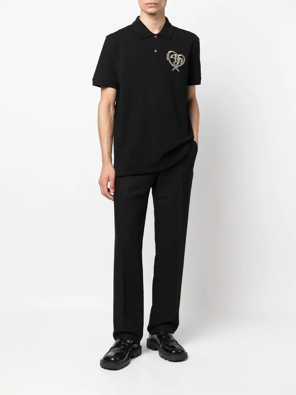 heart-embroidered polo shirt - 2