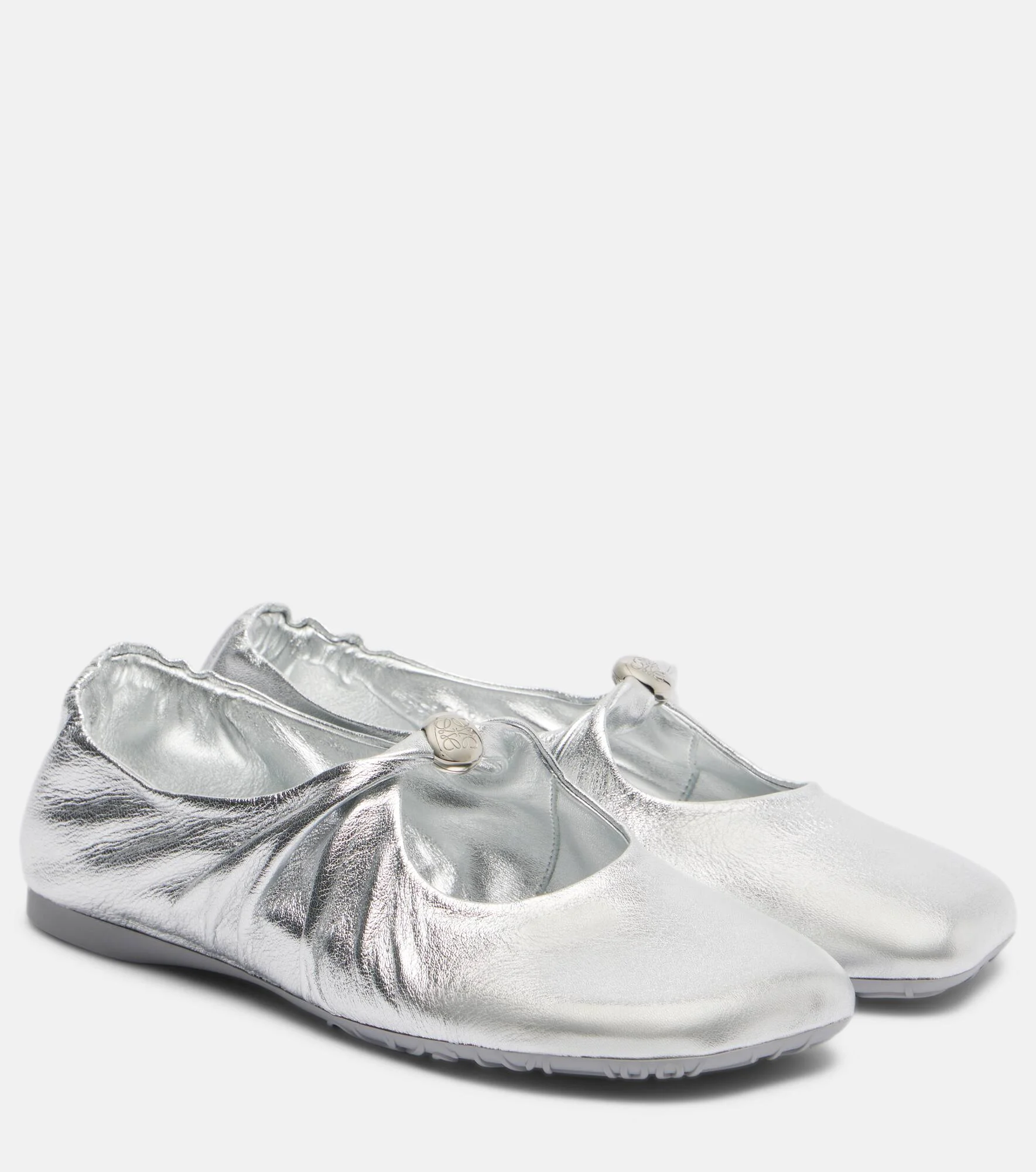 Pebble Soft metallic leather ballet flats - 1