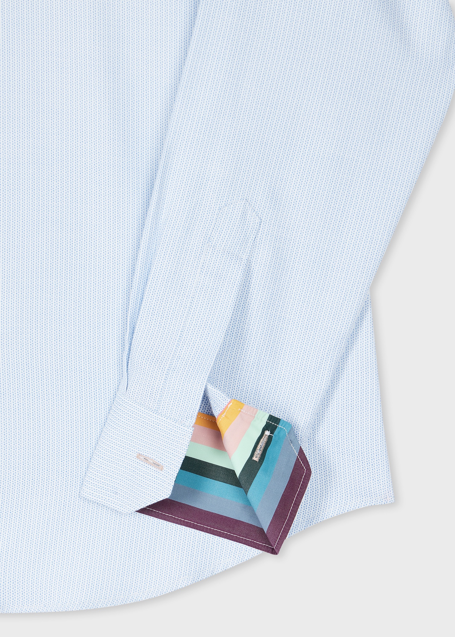 Tailored-Fit Light Blue Broken Stripe Easy Care Shirt - 2