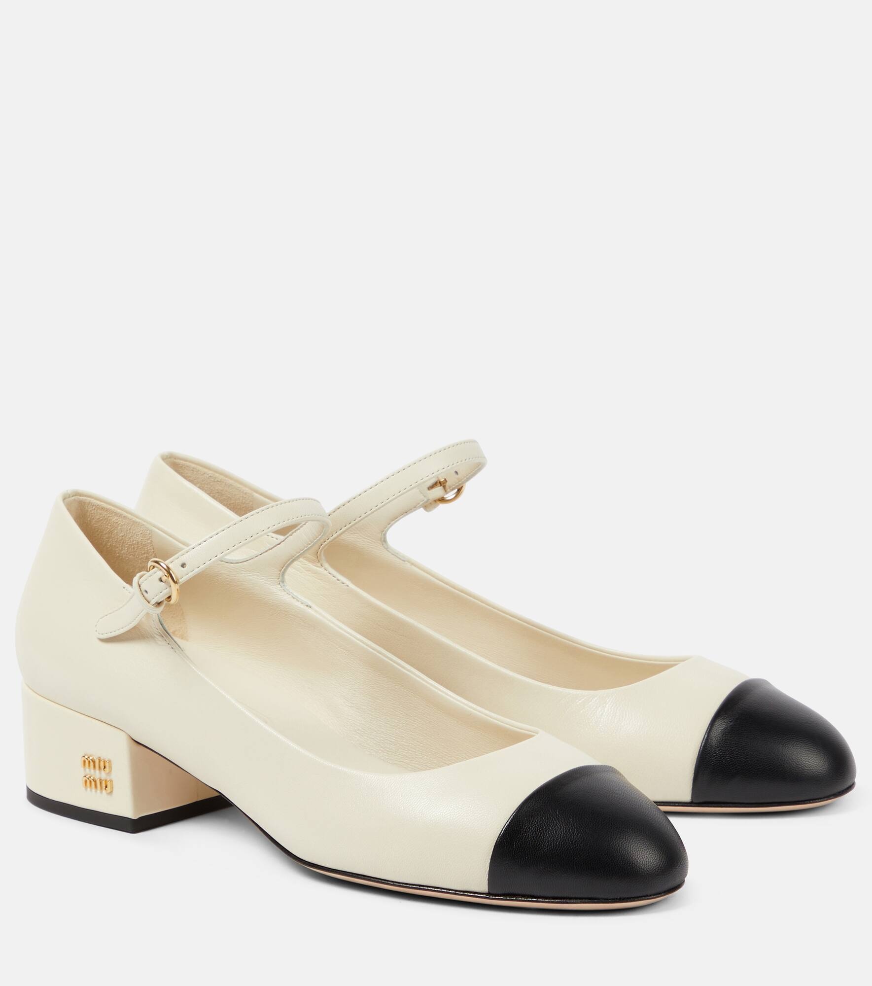 Logo leather Mary Jane pumps - 1