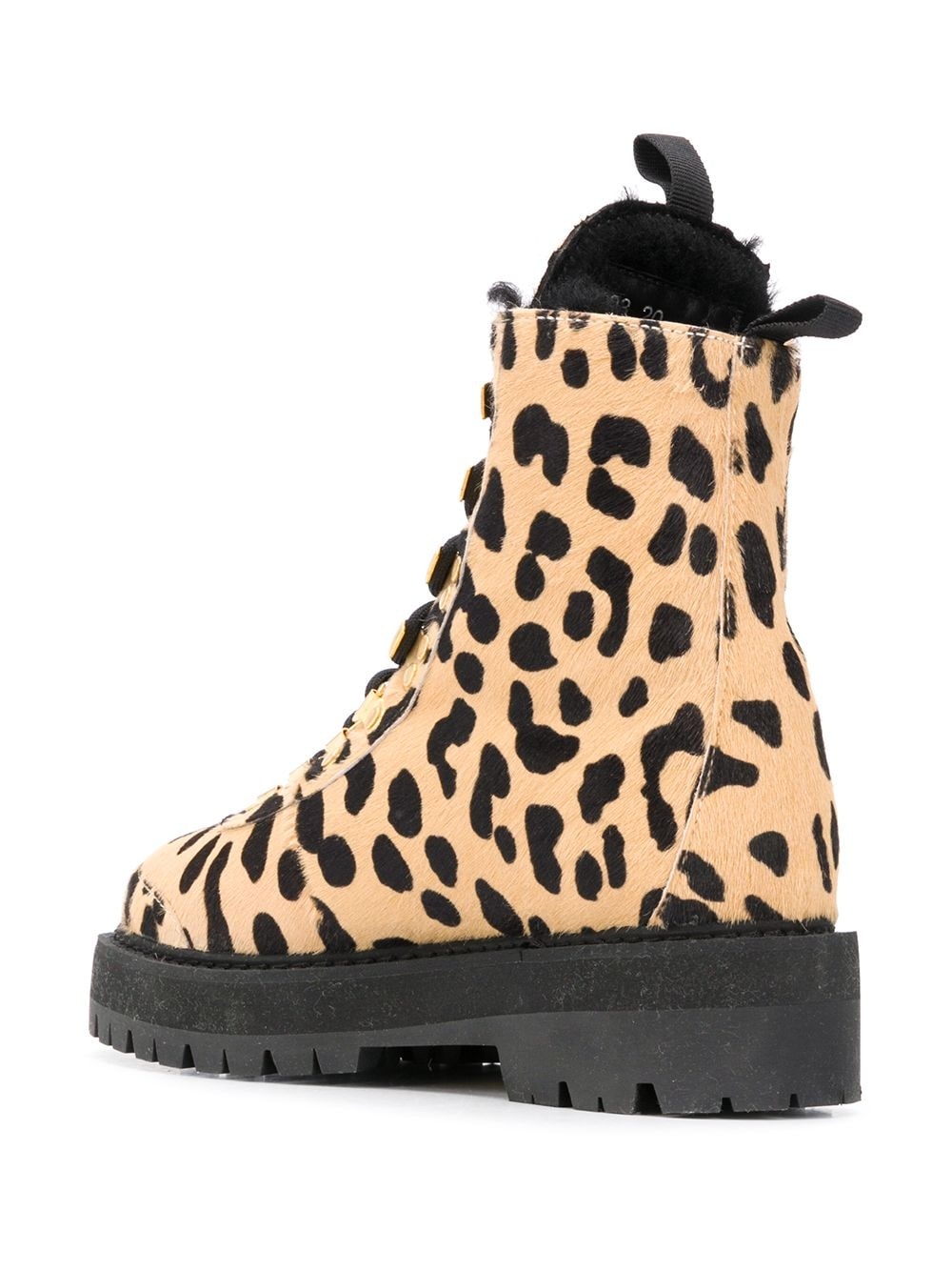 cheetah-print combat boots - 3