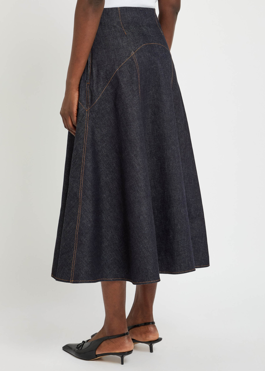 Jacquemus La Triangle De-nîmes Panelled Midi Skirt - 3