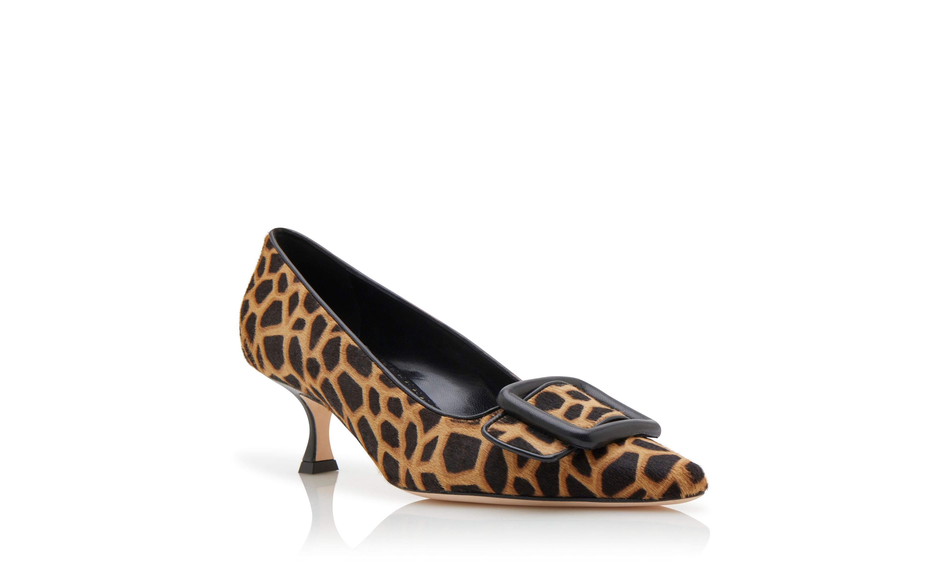 Brown and Black Calf Hair Animal Print Pumps - 3