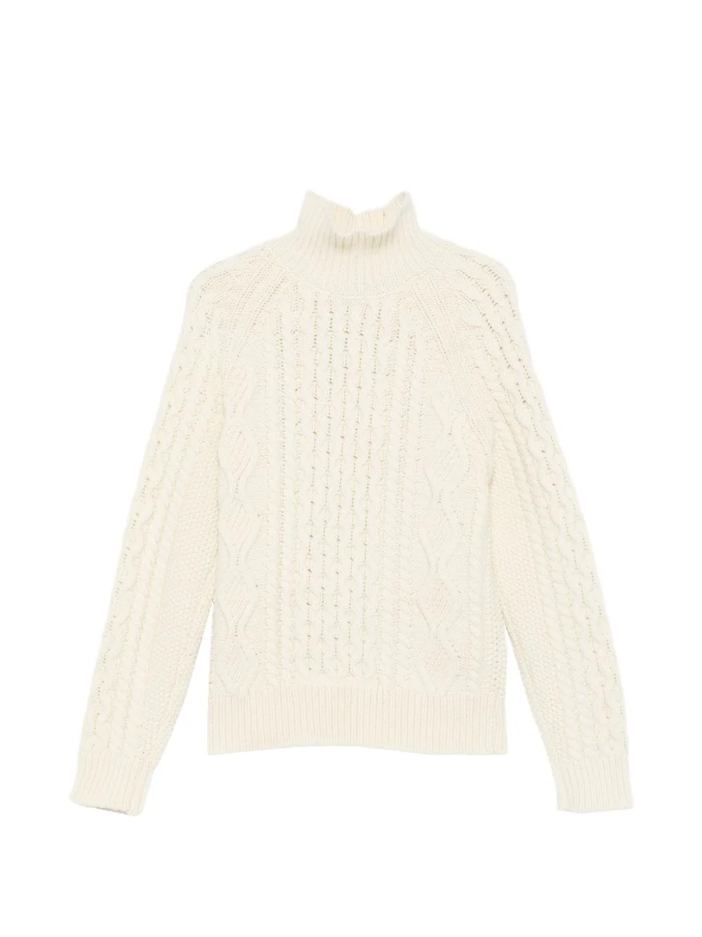 Aran mock-neck sweater - 1