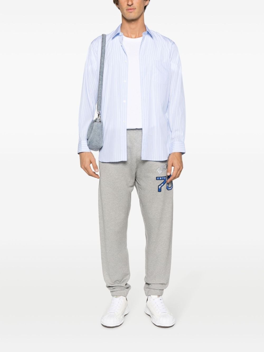 logo-appliqué cotton track pants - 2