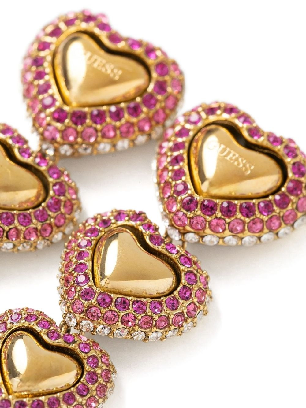 heart-shaped crystal earrings - 2