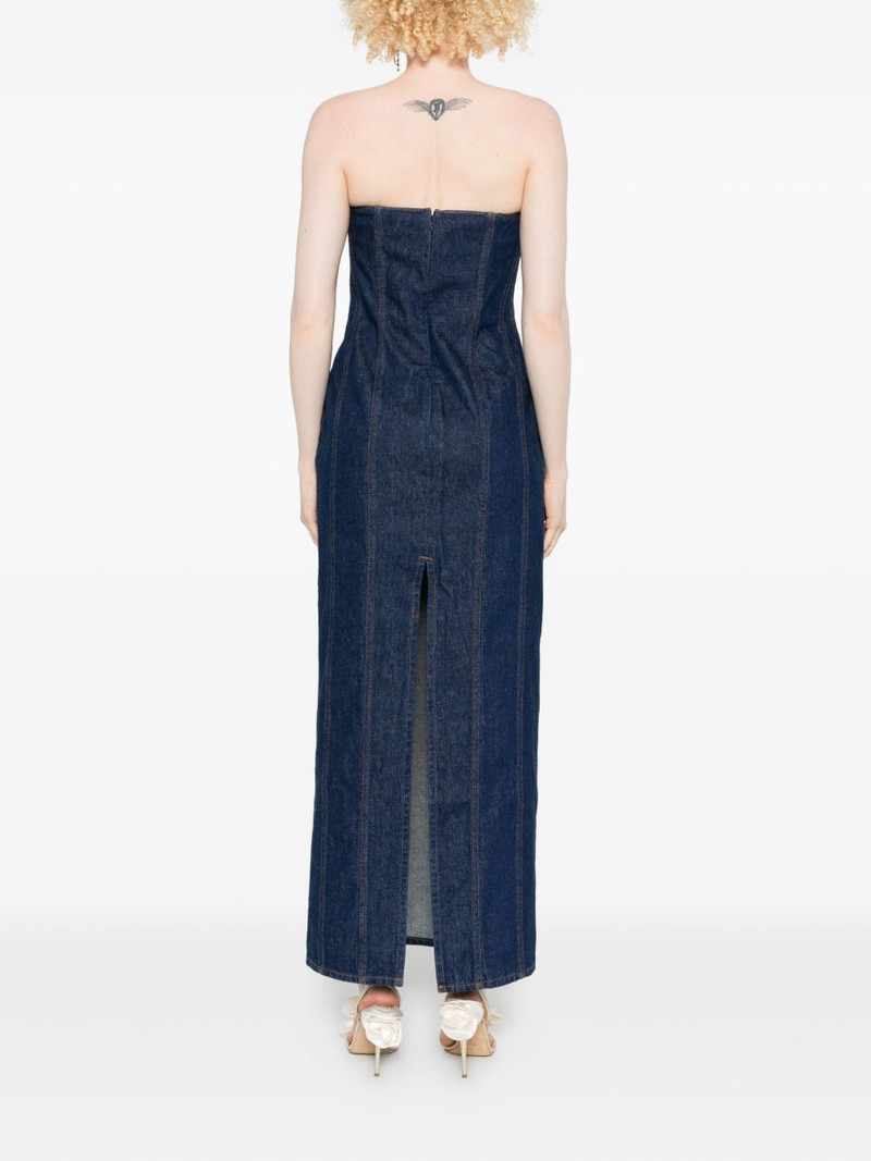 strapless denim midi dress 4