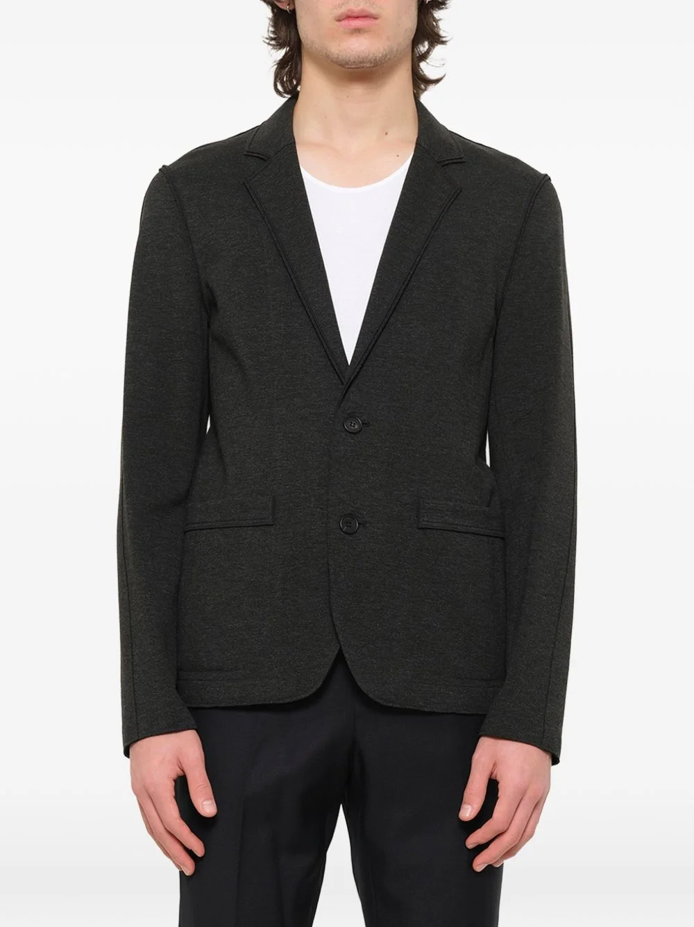 double lapel slim-fit blazer - 1