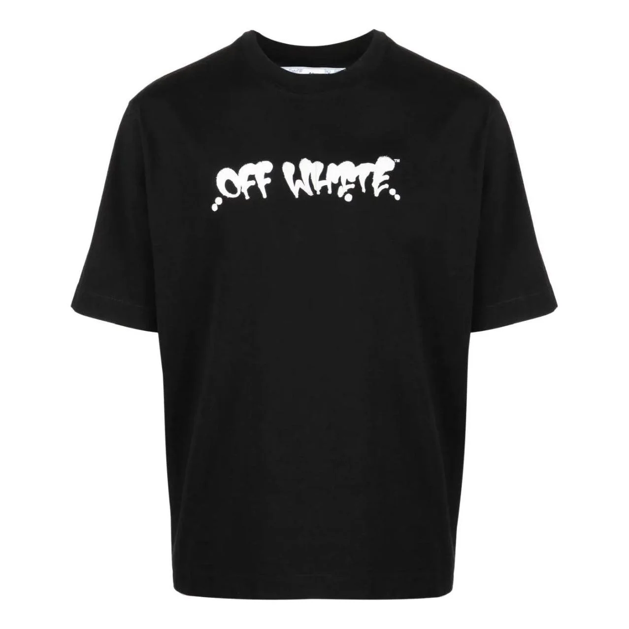Men's Off-White SS22 Logo Alphabet Printing Short Sleeve Black T-Shirt OMAA119S22JER0061020 - 1