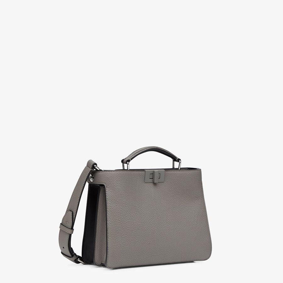 Gray and black leather bag - 3