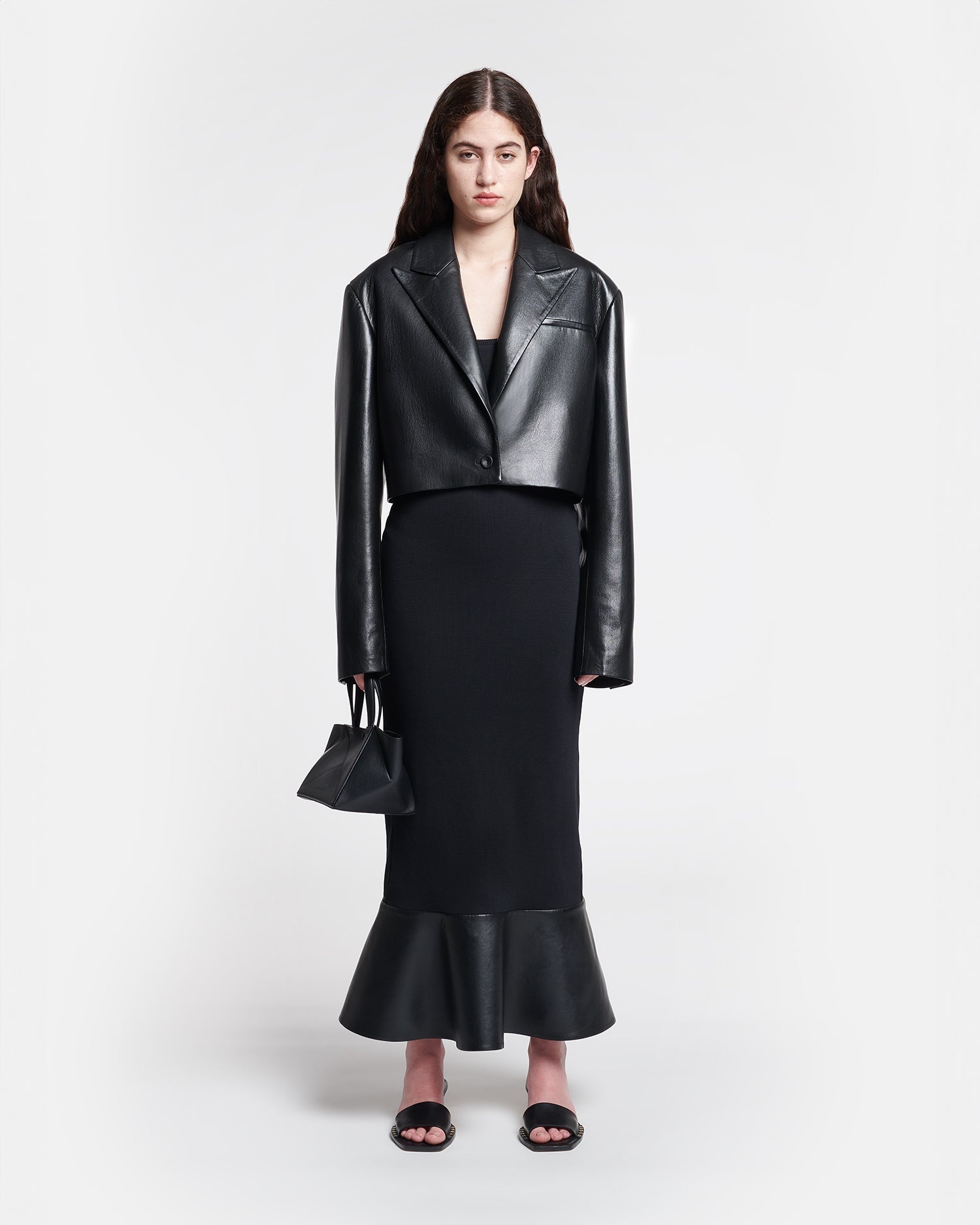 Cropped Okobor™ Alt-Leather Blazer - 4
