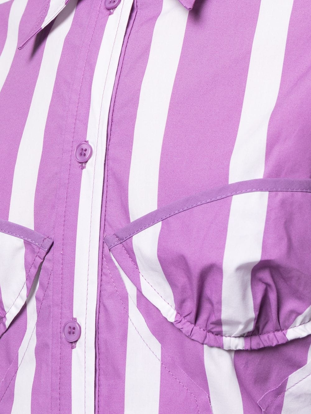 striped moulded-cup cotton shirt - 5