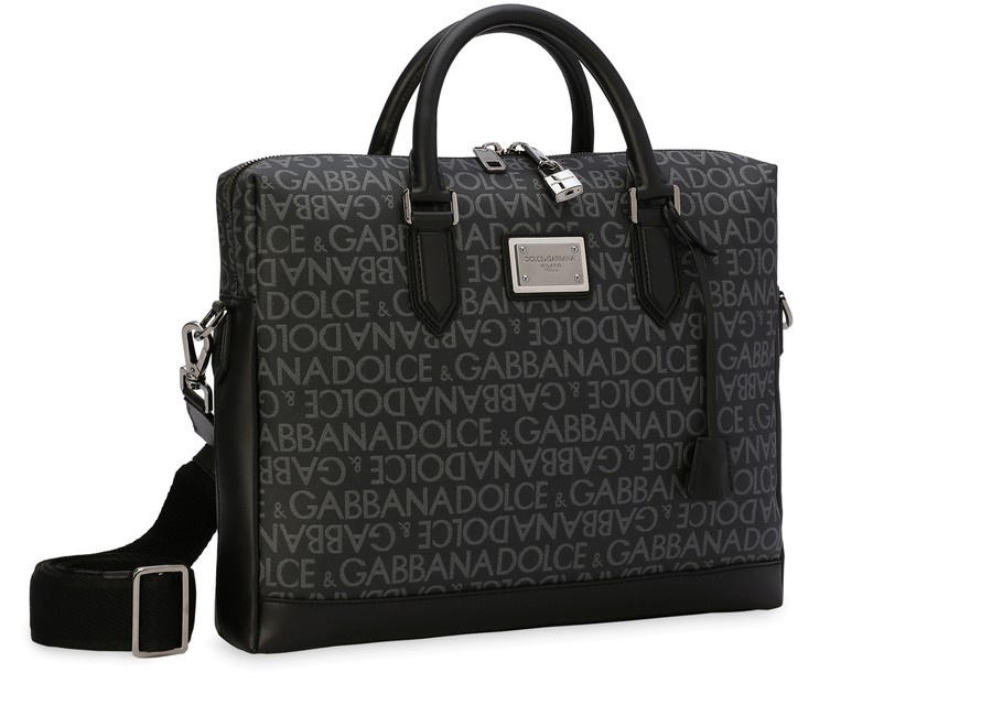 Coated jacquard briefcase - 3