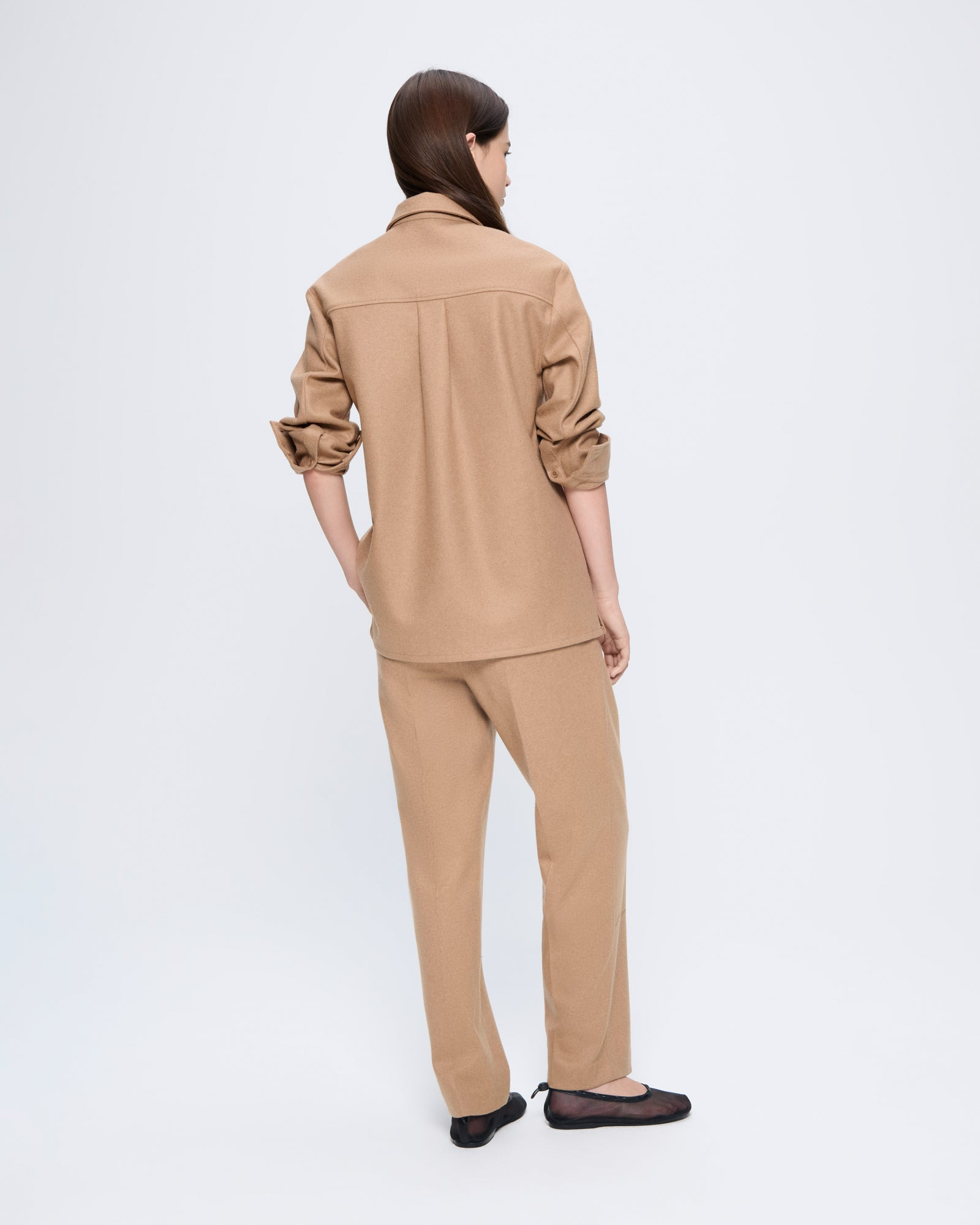 Womens Recycled Wool Trousers - Desert Camel - 5