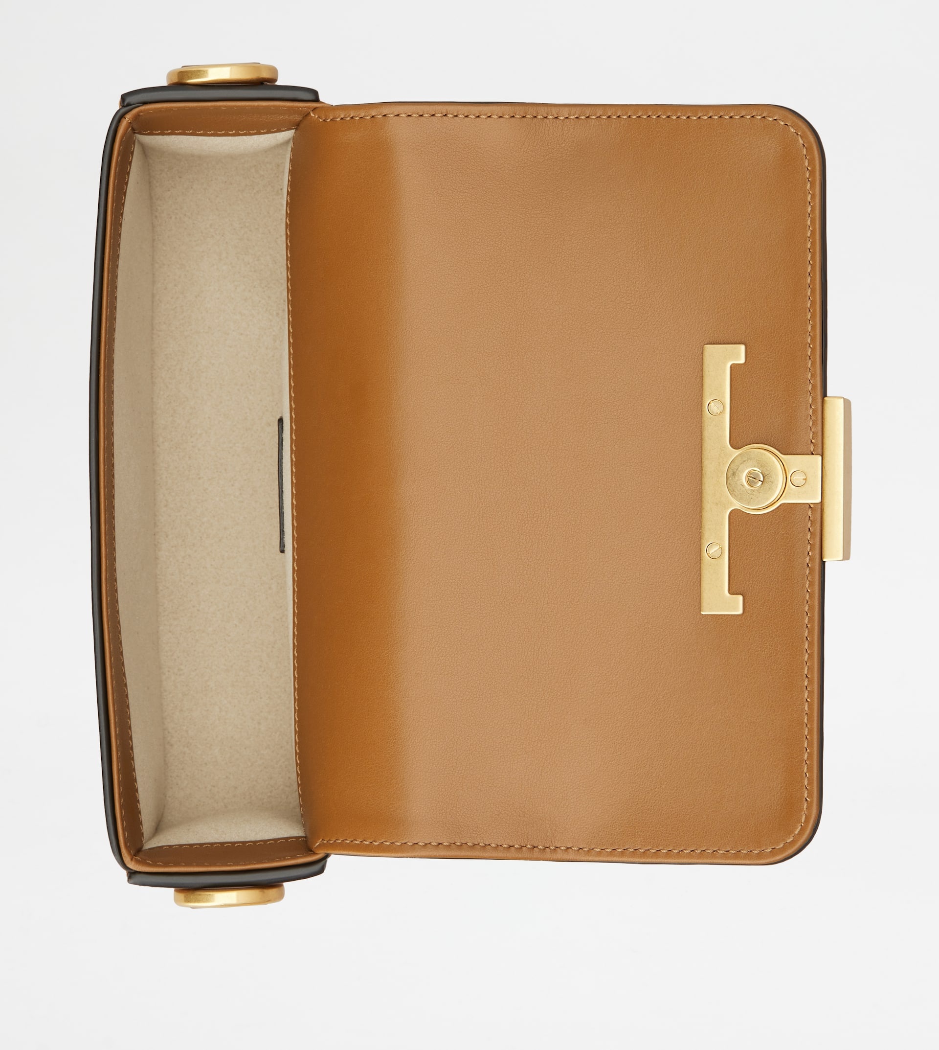 T TIMELESS CROSSBODY BAG IN LEATHER MINI - BROWN - 5