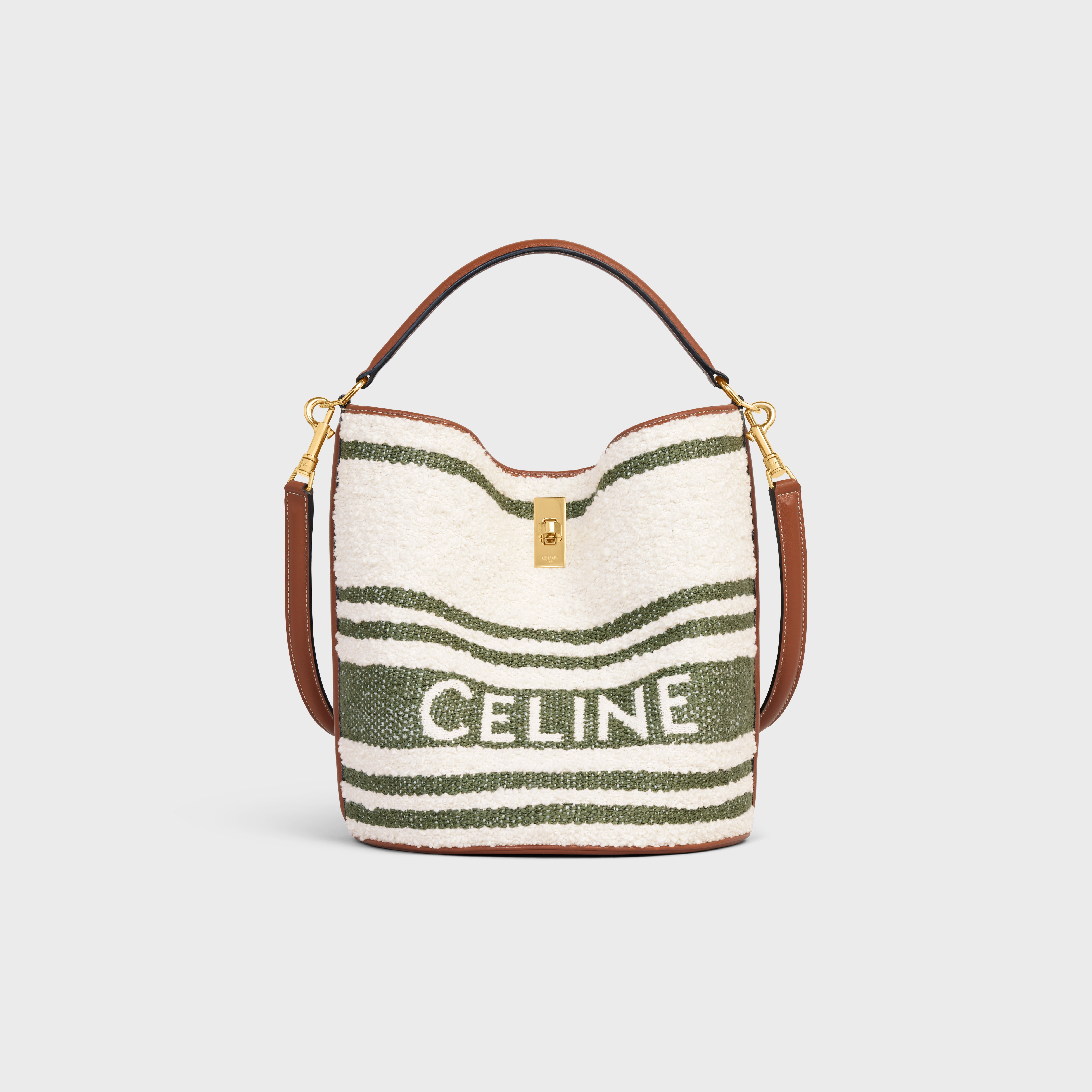 Bucket 16 Bag in STRIPED TEXTILE WITH CELINE AND CALFSKIN - 1