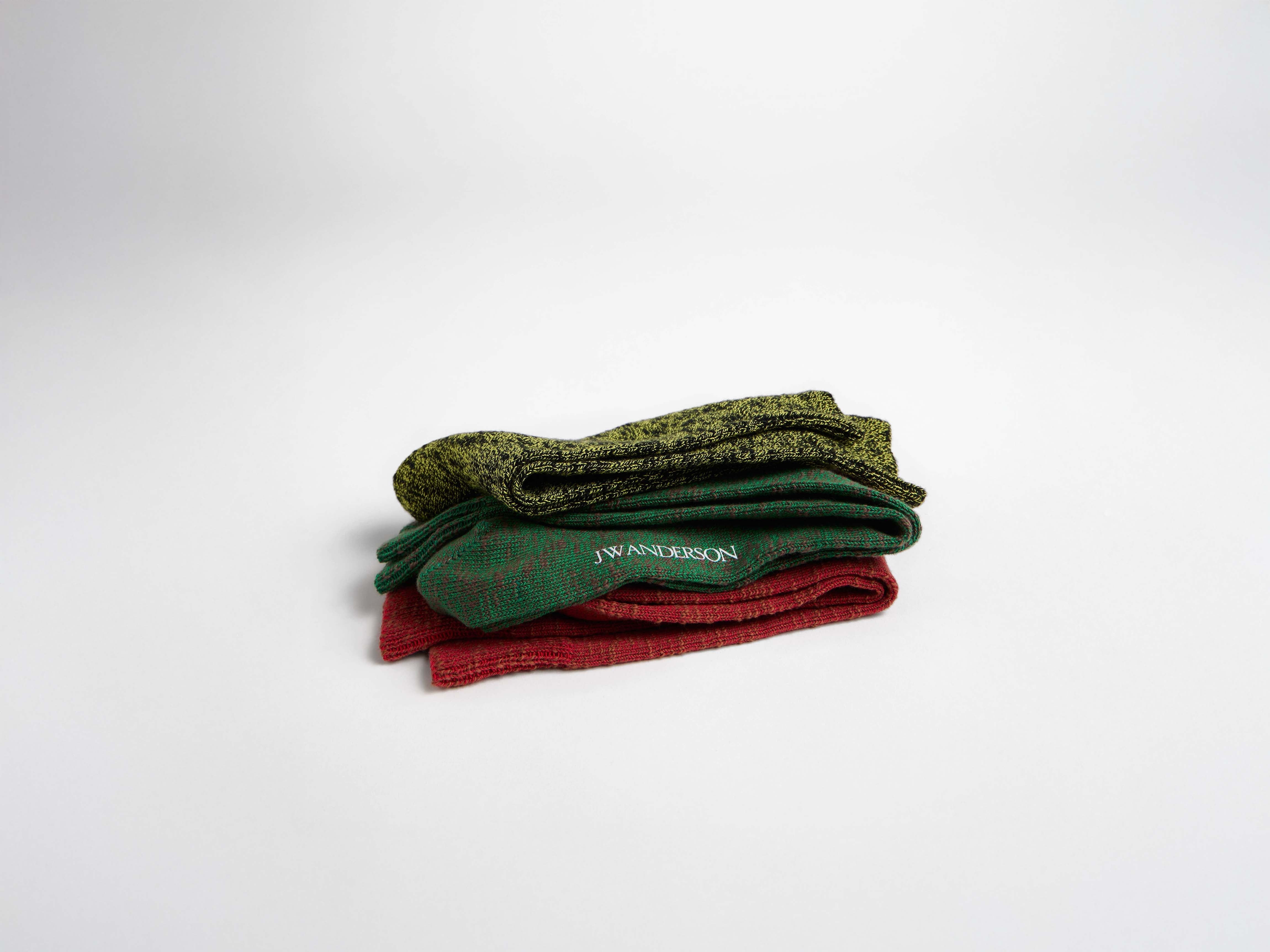 COTTON SLUB SOCK IN RED - 5