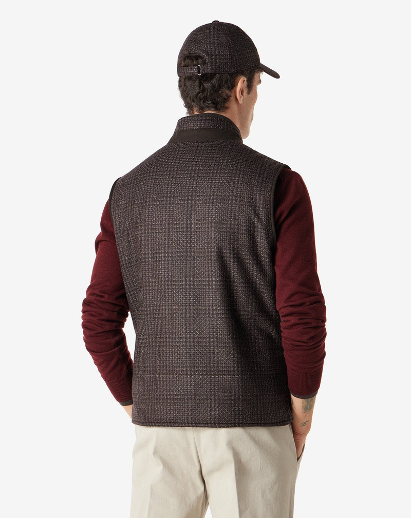 Brown reversible pure wool gilet 3